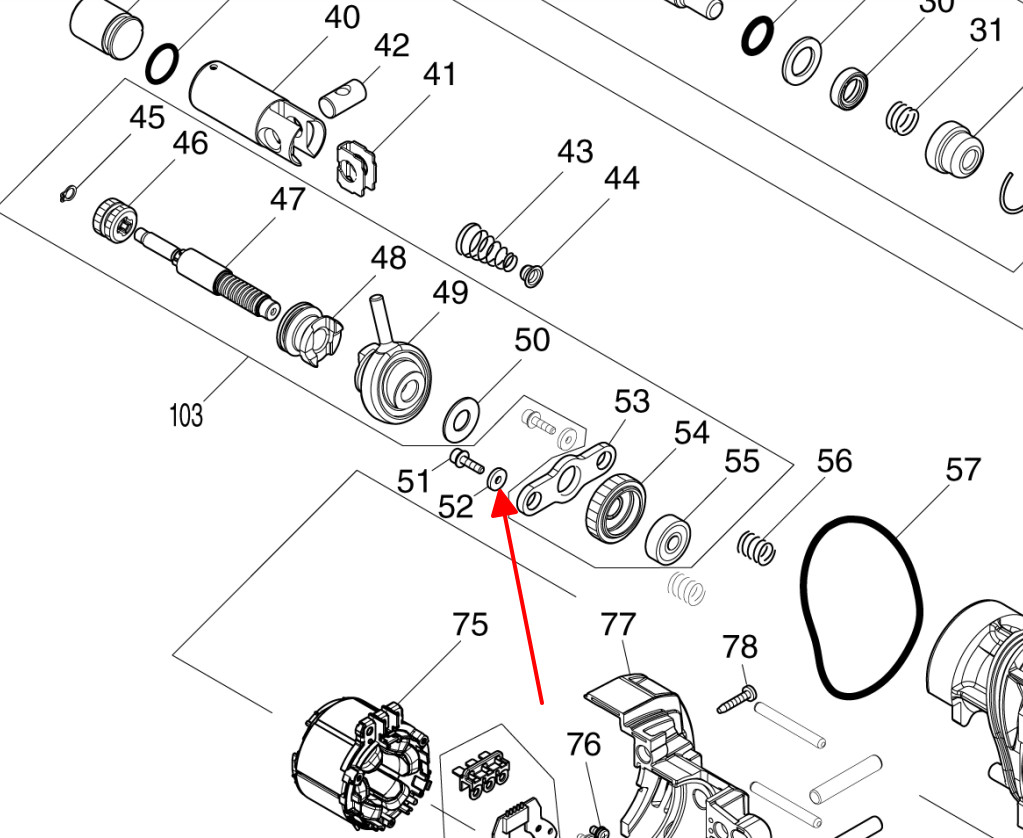 Long đền máy bê tông, HR1841F, DHR182, MAKITA, 253381-3 ( 1 cái )