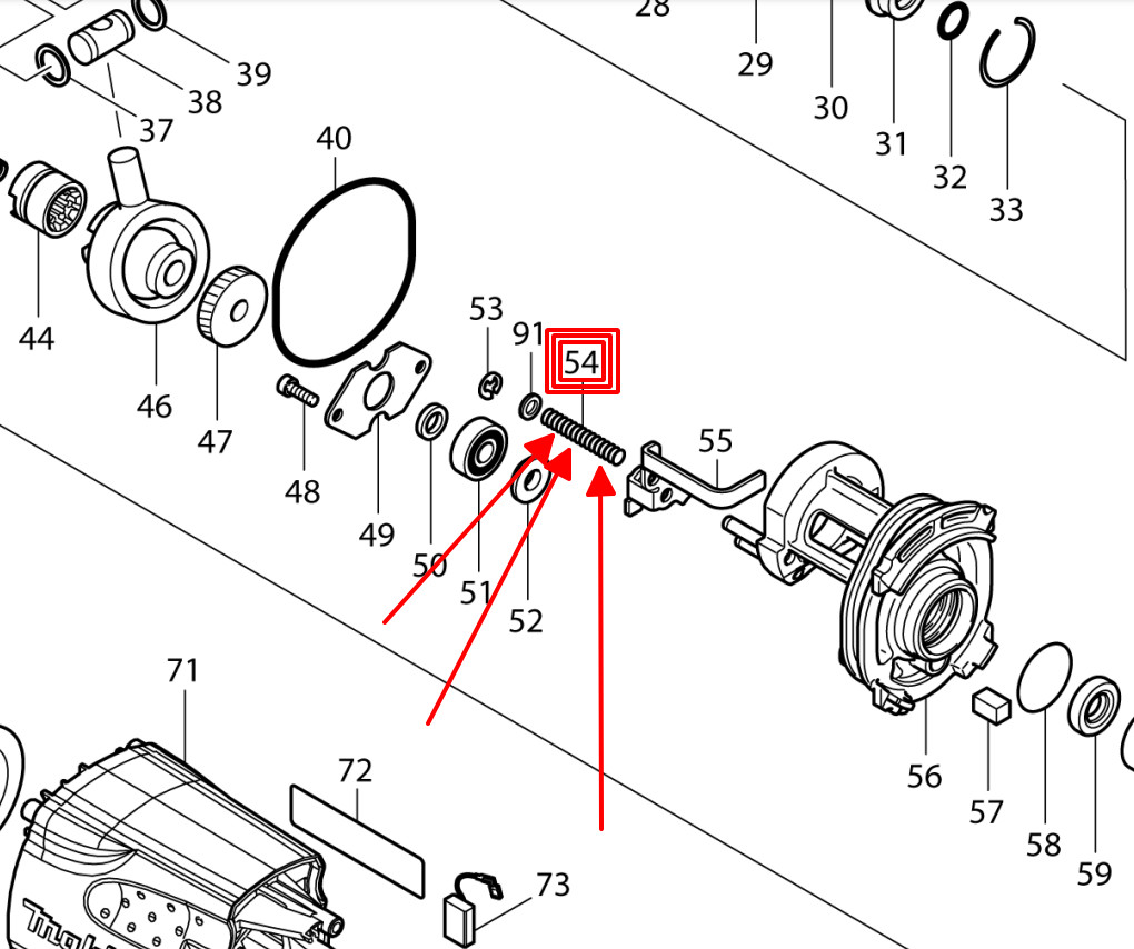 Lò xo máy DHR202/ HR202/ HR2710 Makita 233342-9