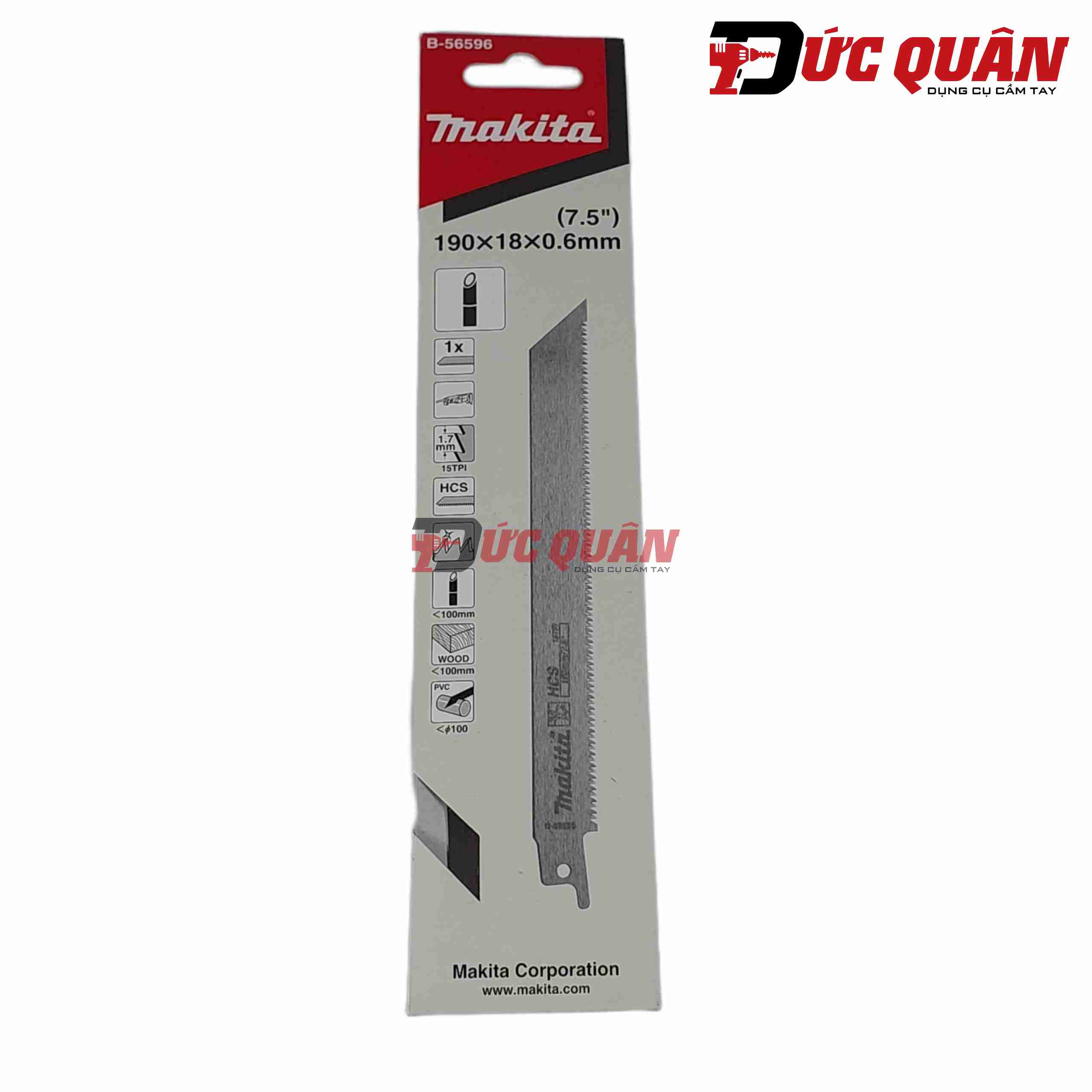 Chia sẻ Lưỡi cưa kiếm cắt ống tre 190x0.6x18mm Makita B-56596