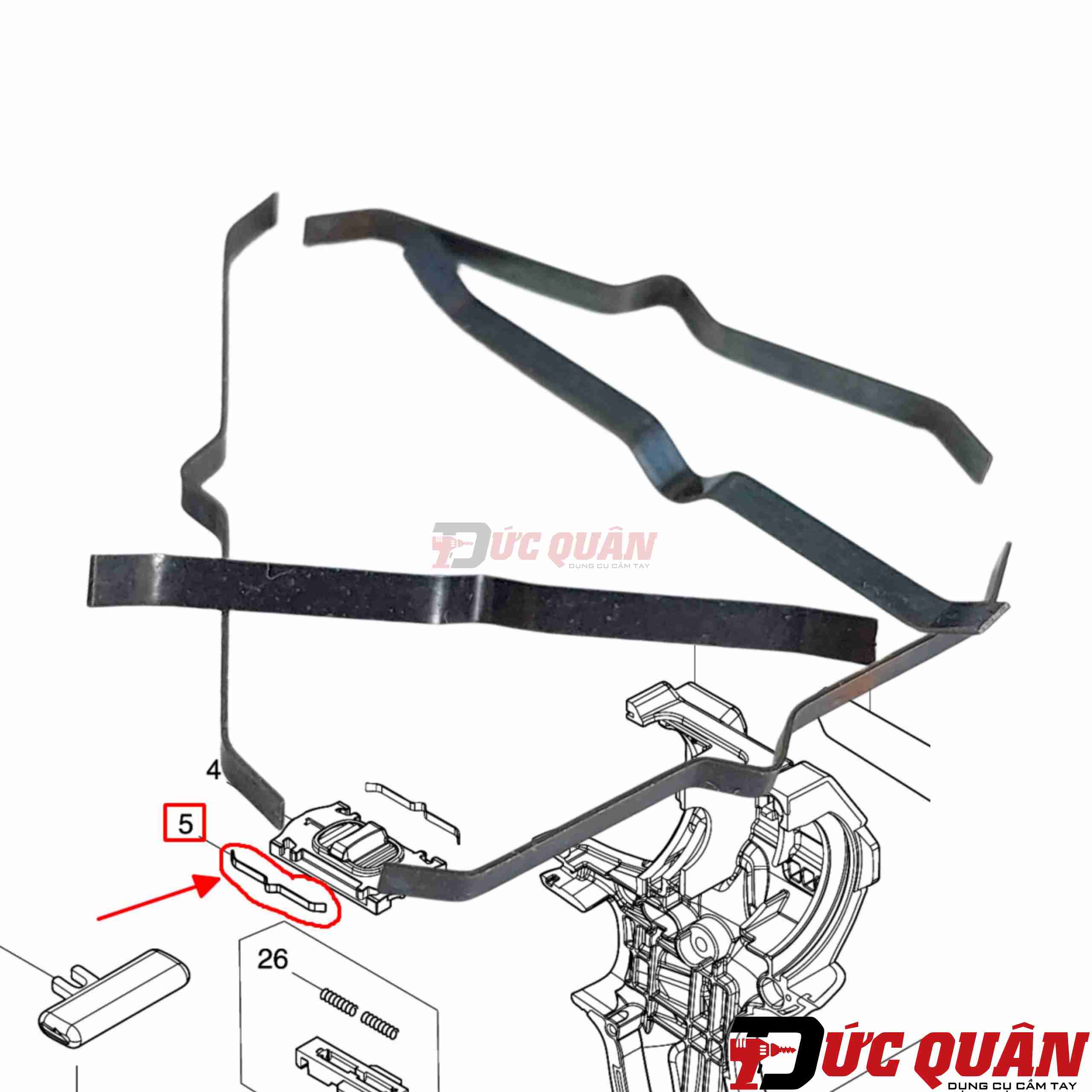 lò xo lá máy khoan Makita DHP487/ DF333D/ HP333D/ DF030 ( 1 cái )