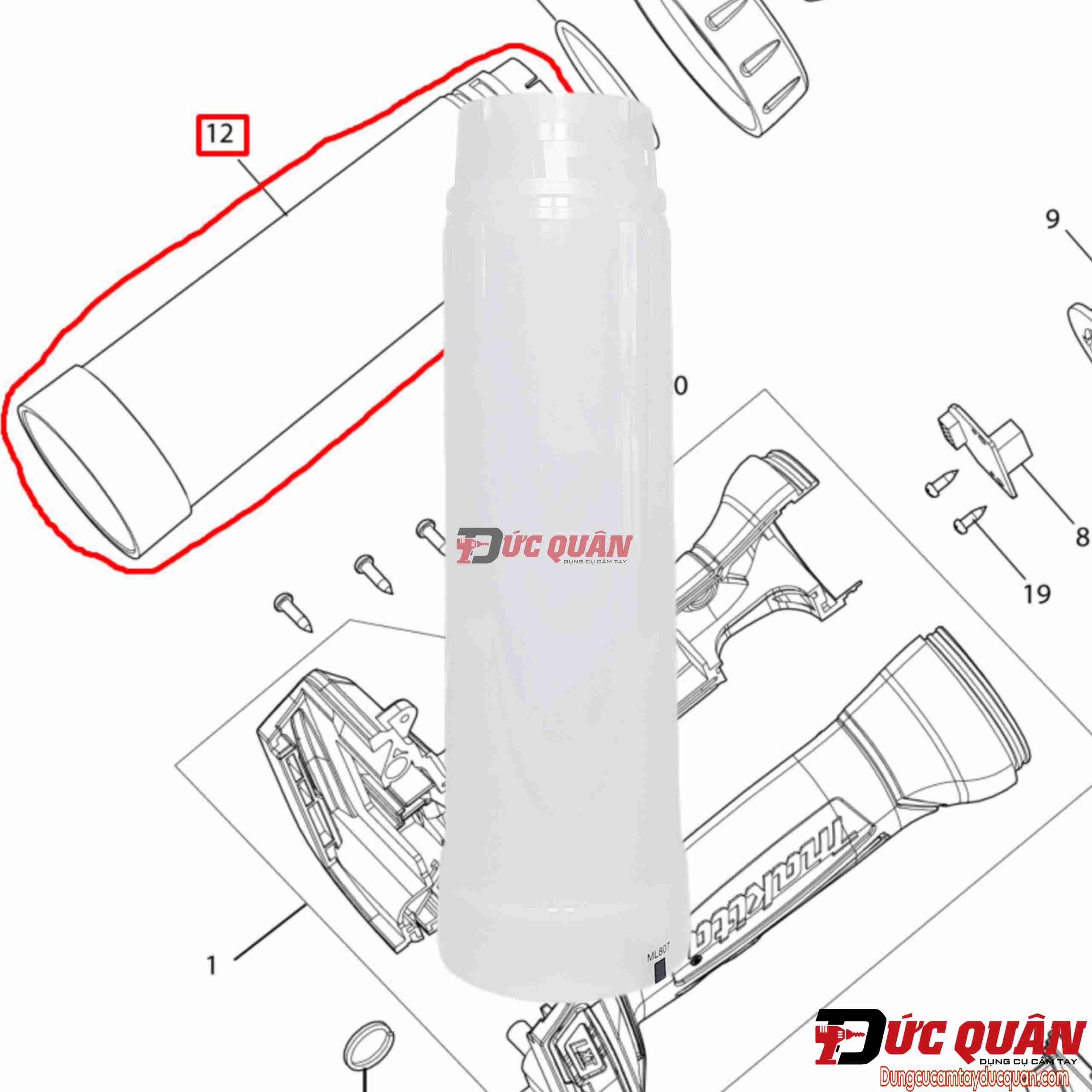 Nấp chụp đèn Led Makita DML807 GM00001466