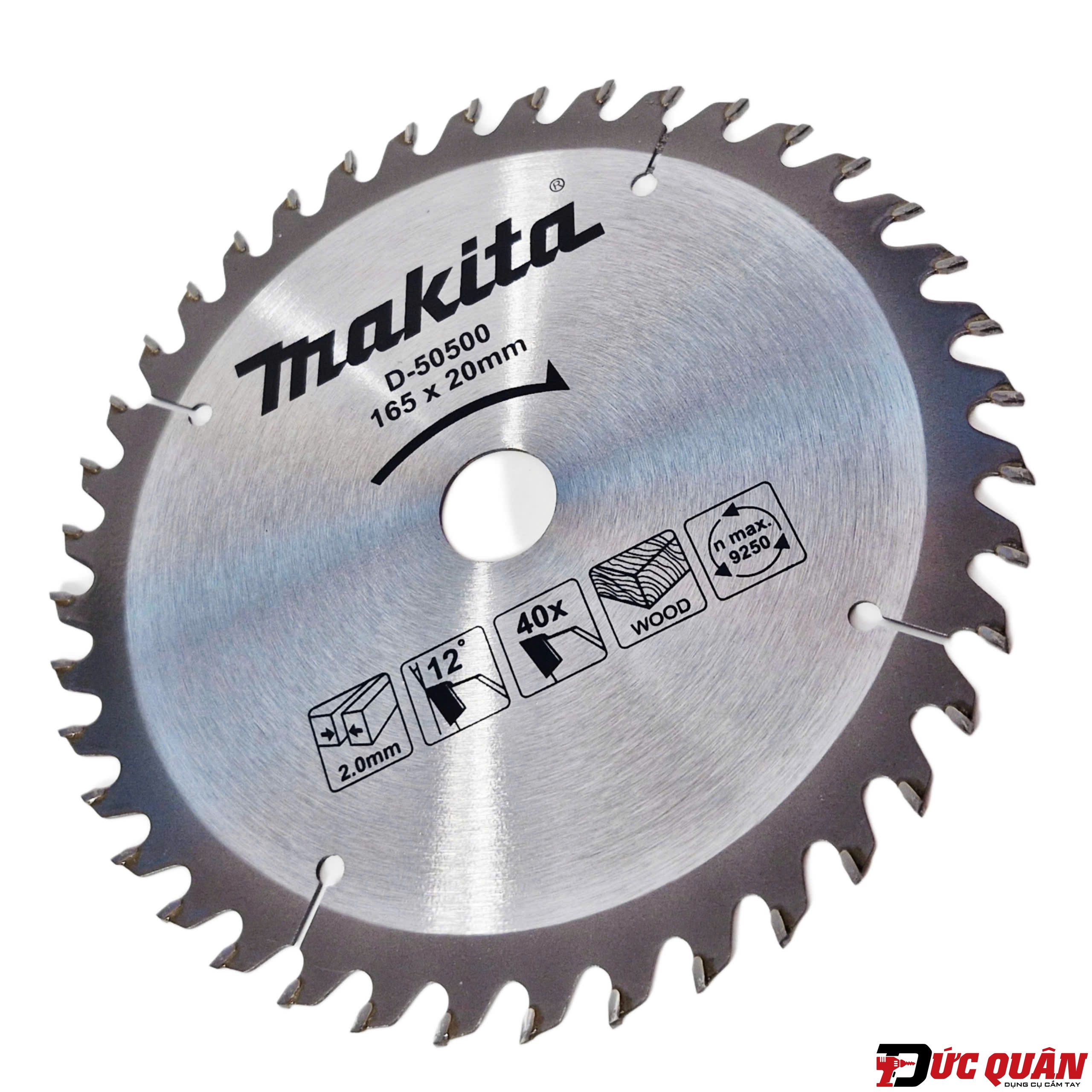 Lưỡi cưa tròn Makita D-50500 ( TCT 165mm ) – Lưỡi cưa gỗ 40 răng chất lượng cao