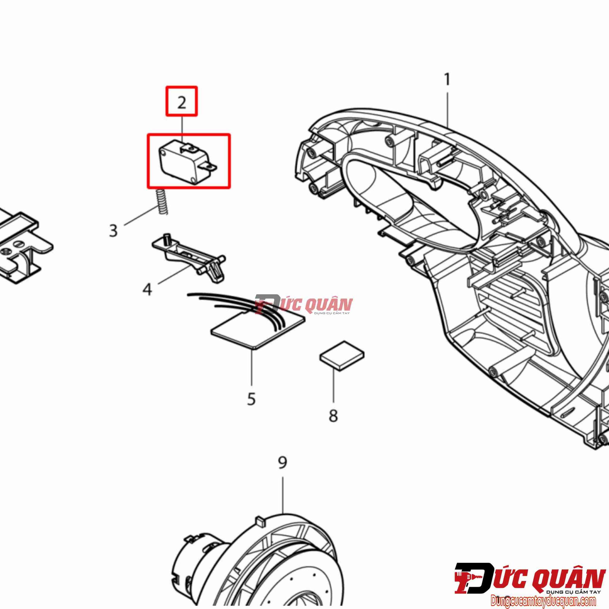 Công tắc V-15-3A6 máy Makita HS300/ DCL180 651891-8
