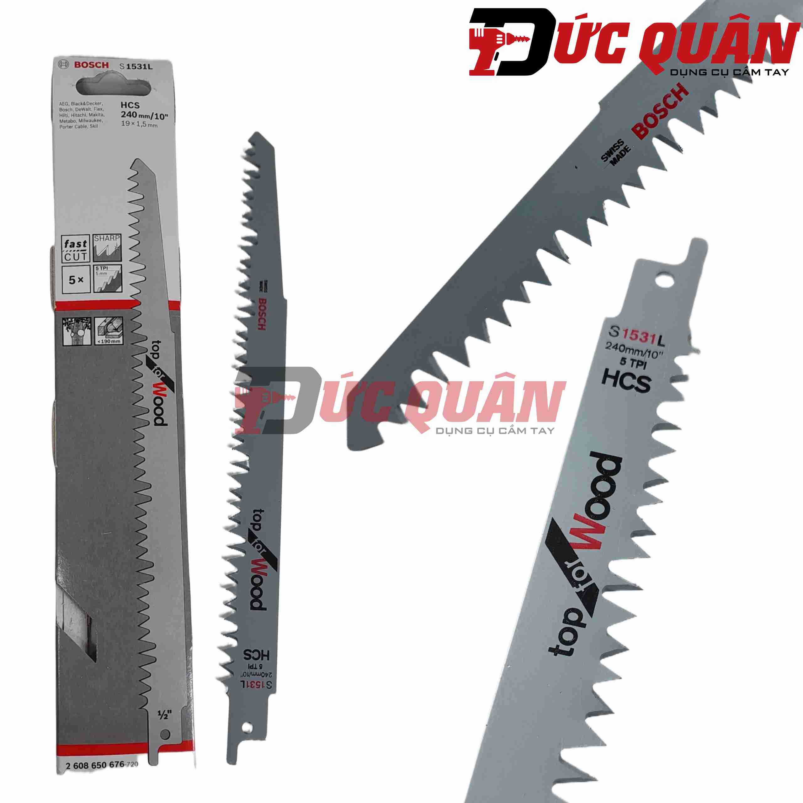 Lưỡi cưa cắt gỗ ( tươi, tỉa cành cây tươi ) Bosch - Fast Cut ( 1 lưỡi )