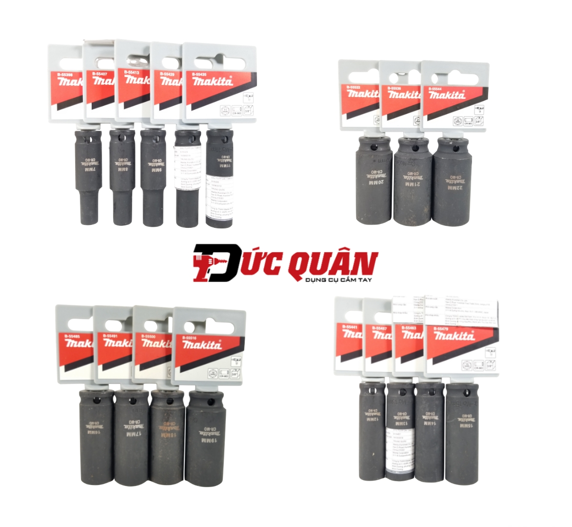 Đầu tuýp loại sâu 6 cạnh ( 3/8 dài 63mm ) chất liệu thép Cr-Mo MAKITA