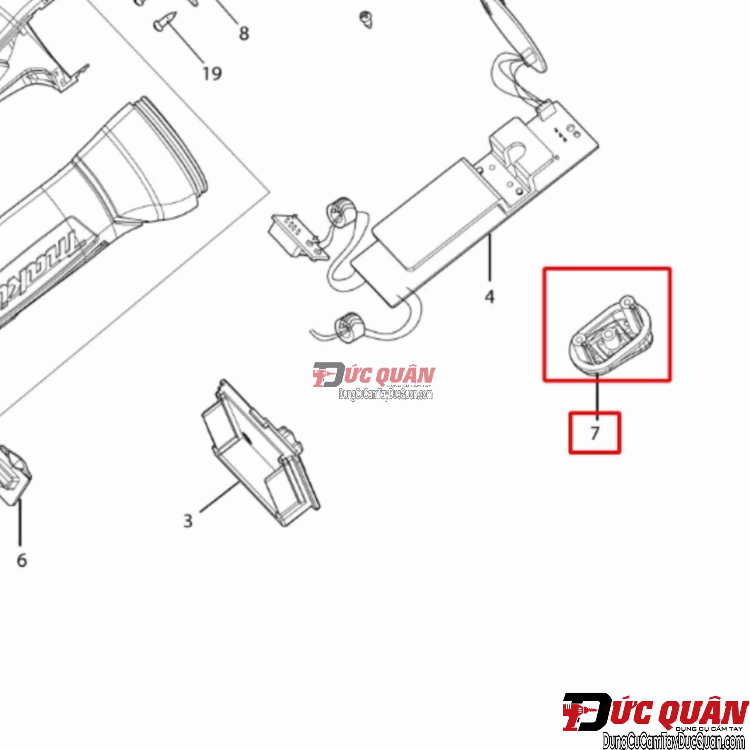 Nút công tắc đèn Makita DML807 GM00001461