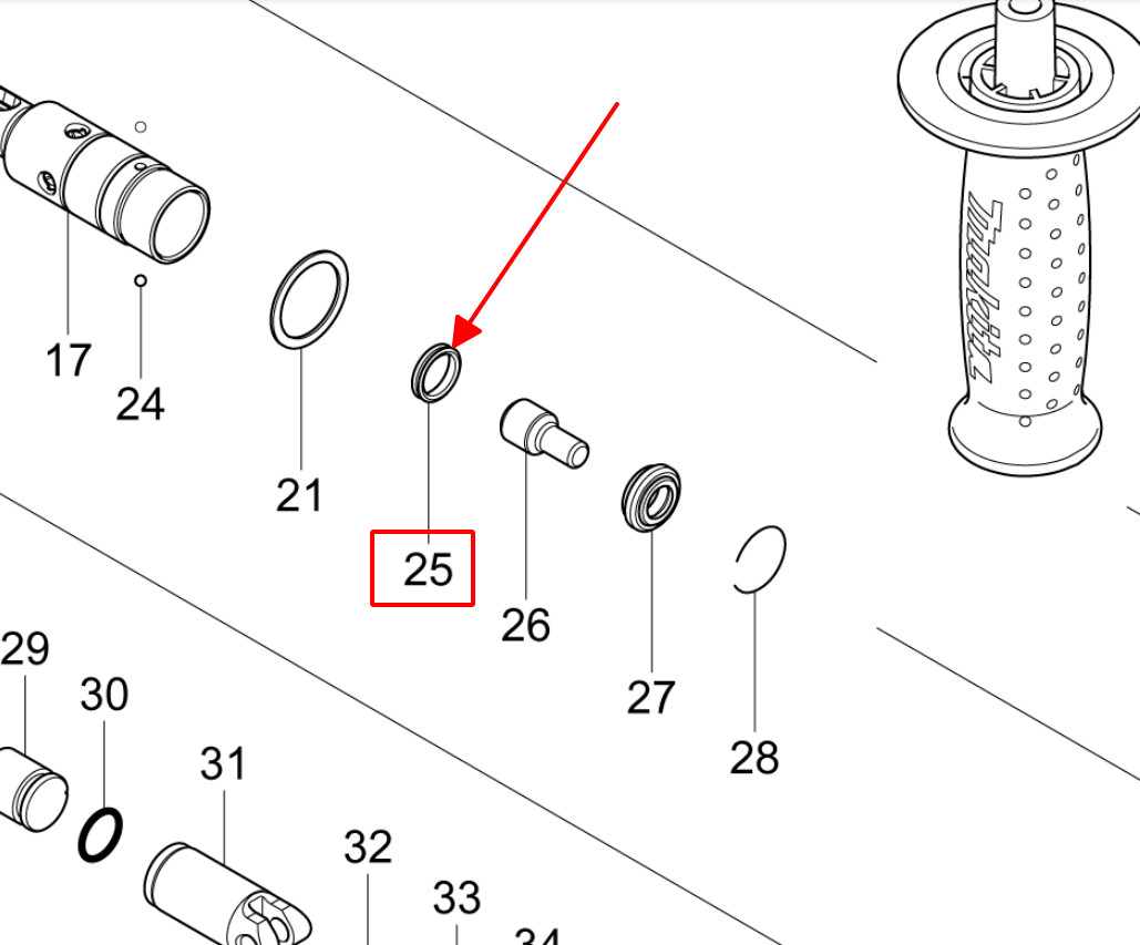Vòng đệm cao su máy khoan bê tông, DHR165, DHR171, HR166, HR140, MAKITA 213183-9
