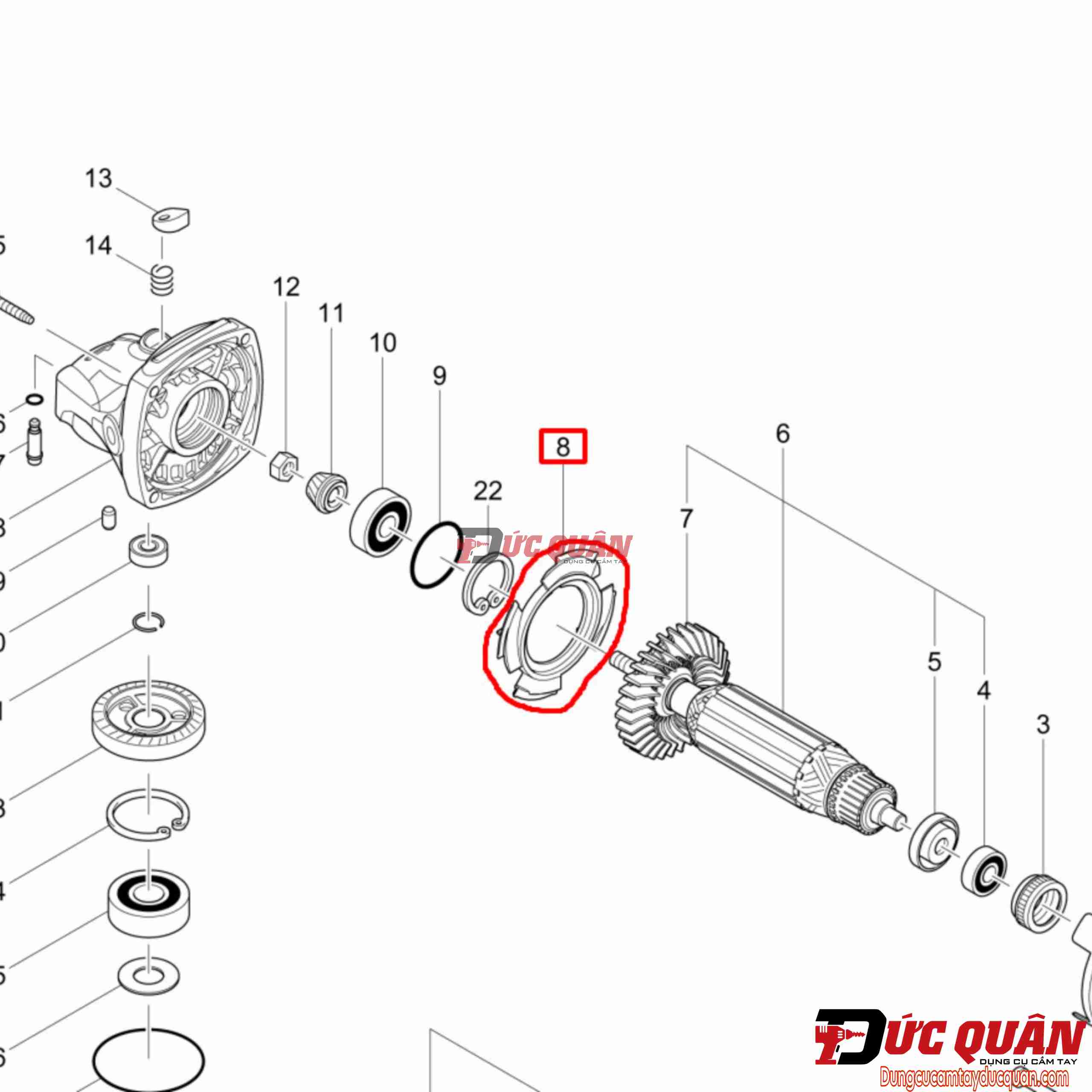 Long đền nhự máy mài Makita GA4030 413126-3