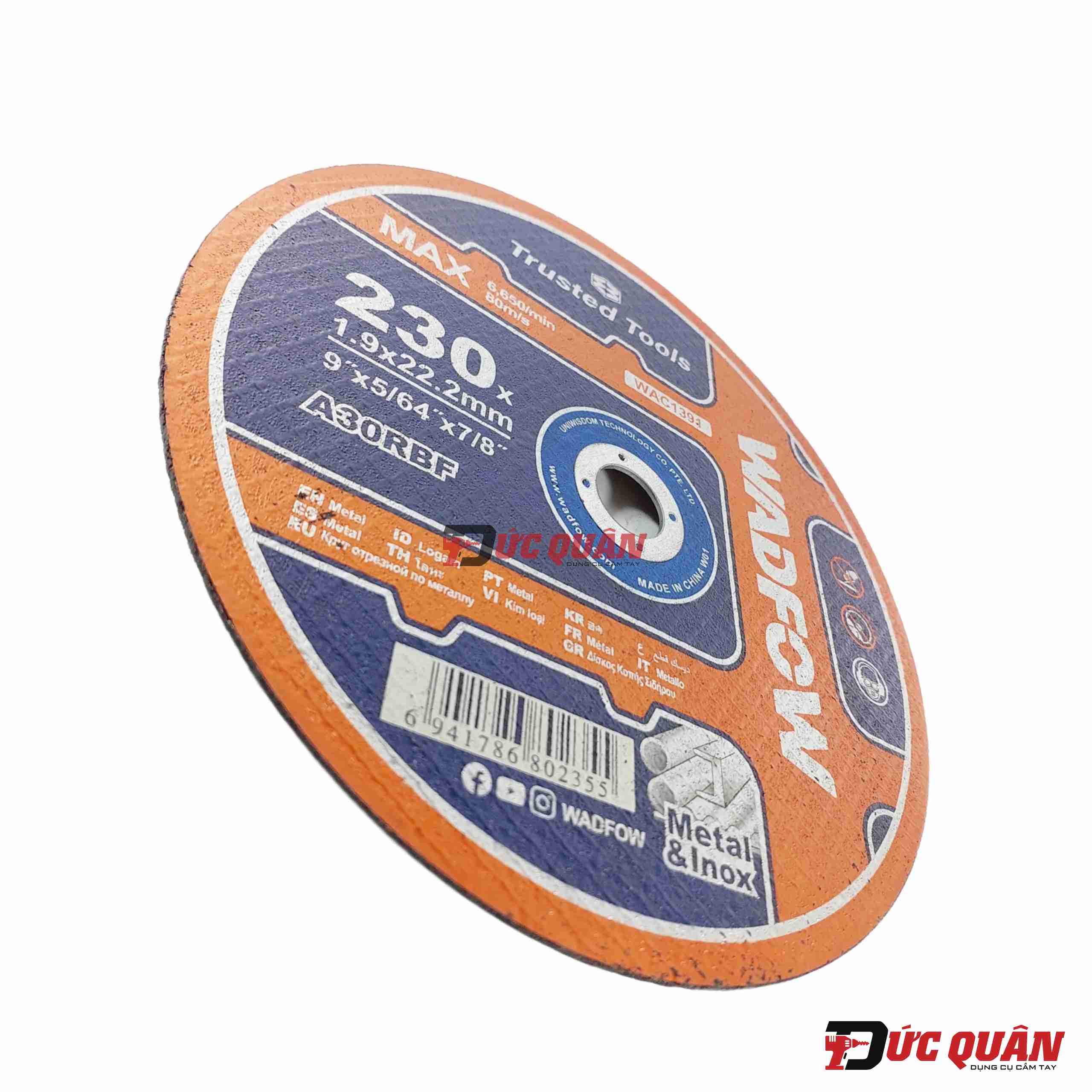 Đá cắt kim loại ( 230x1.9x22.2mm ) WADFOW
