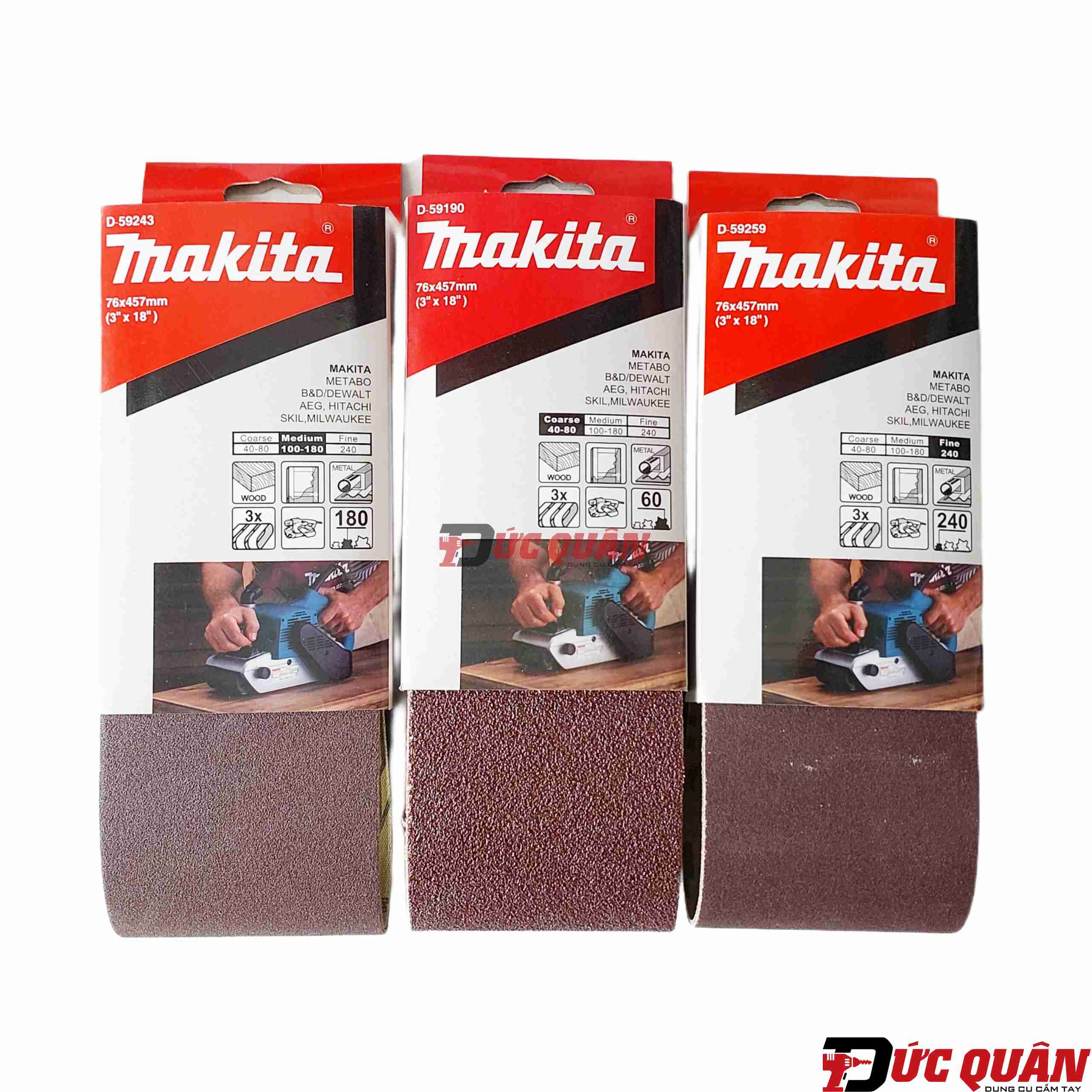 Bộ giấy nhám băng ( 76mm x 457mm ) Makita