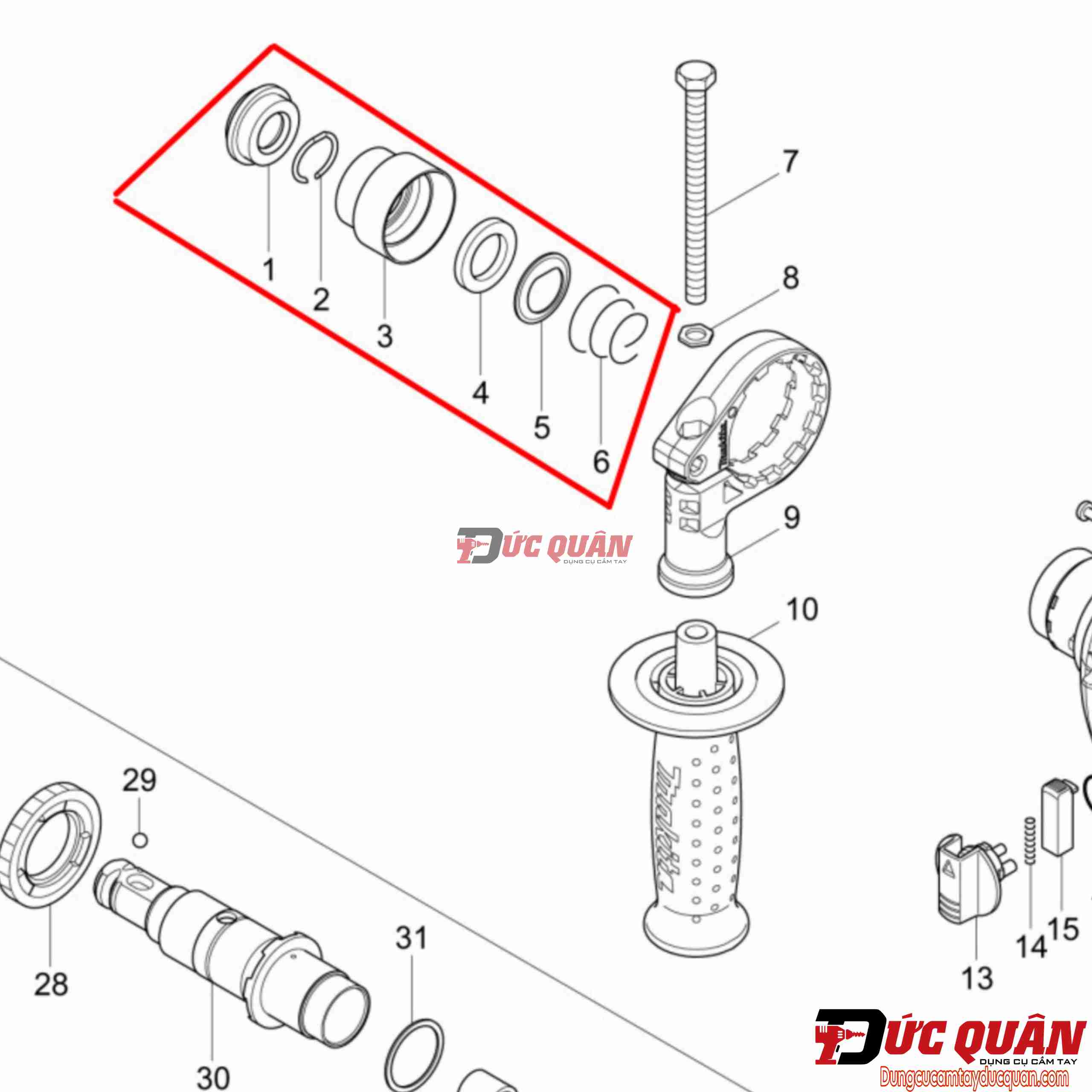 Bộ đầu ngậm mũi khoan Makita DHR263D 286263-4263