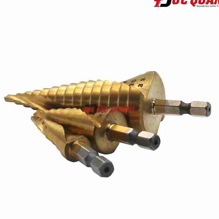 bộ 3 mũi khoan tháp titan siêu cứng,đường kính 4-32mm