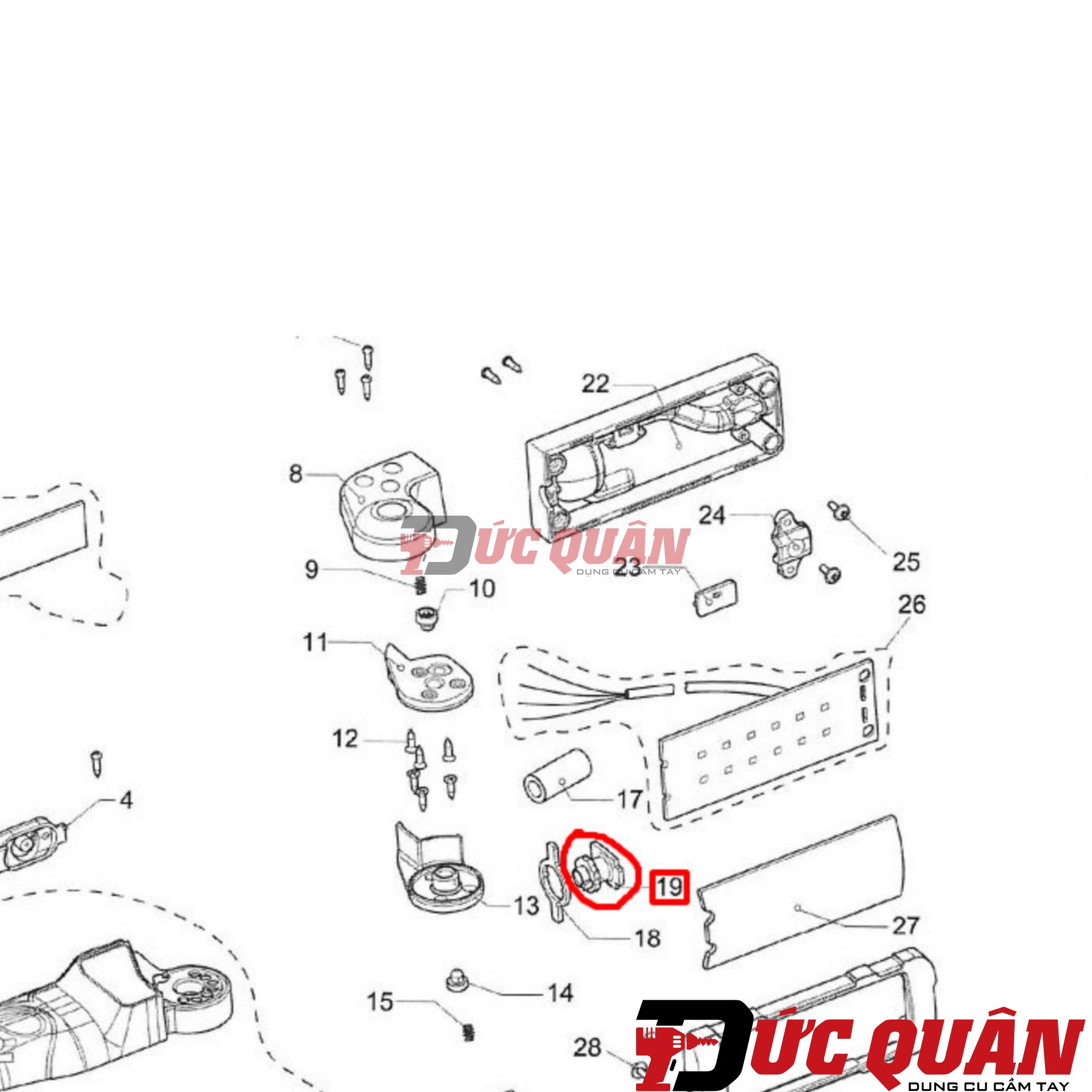 Khóp chinh góc đèn Makita DML801 GM00001280