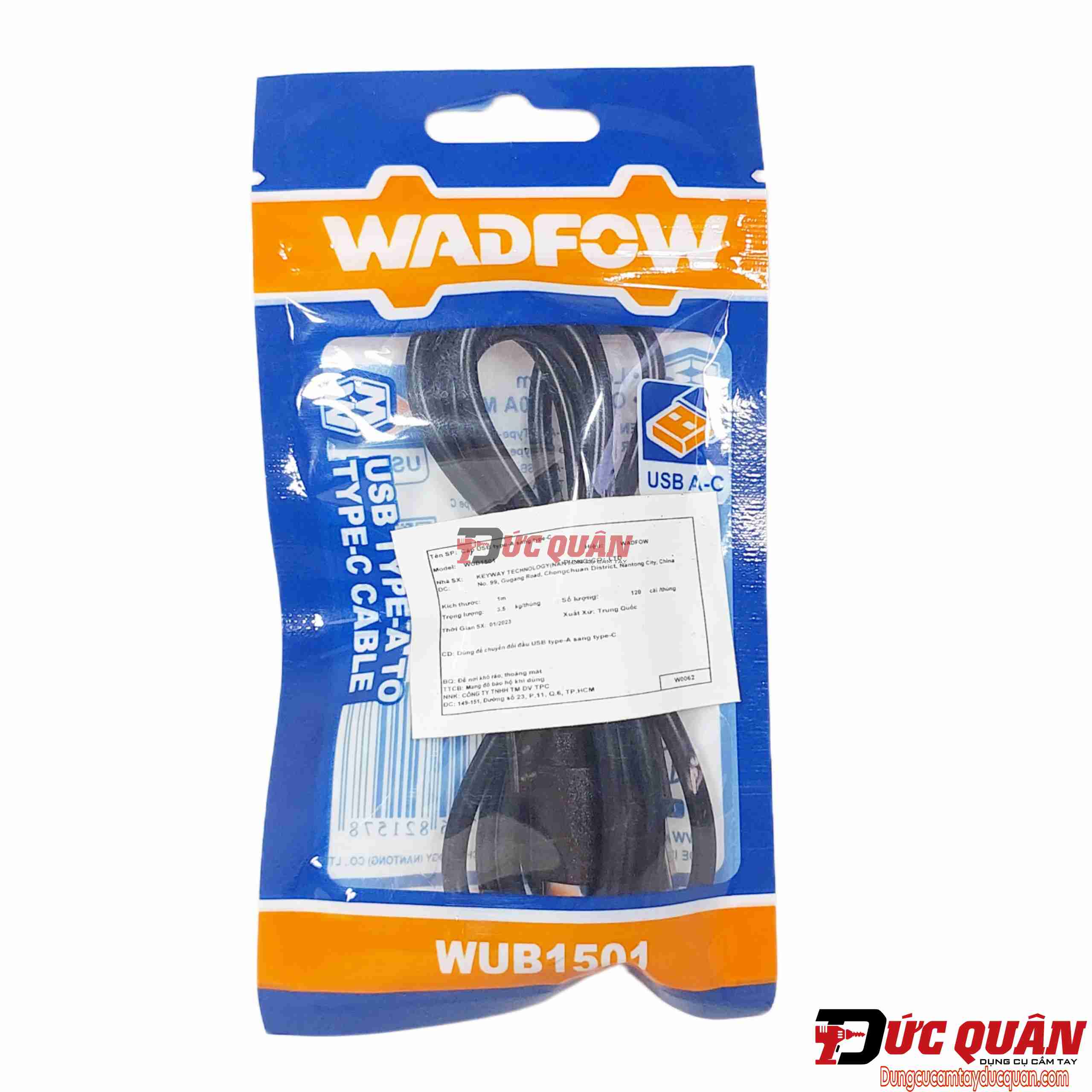 Dây cáp sạc 1m USB type-A sang type-C WADFOW WUB1501