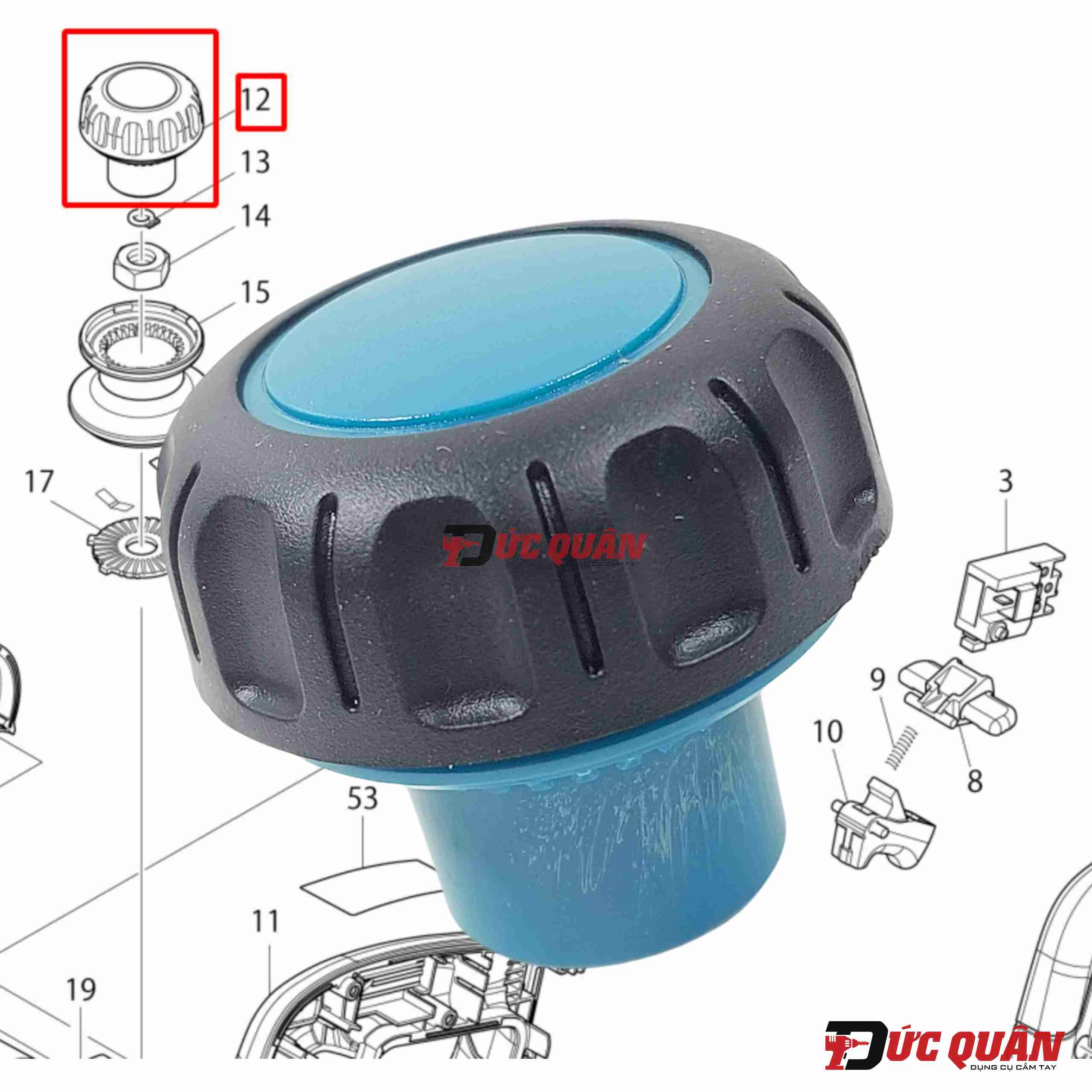 Nút vặn chỉnh độ sau máy bào Makita DKP180/ KP0800X 451328-3