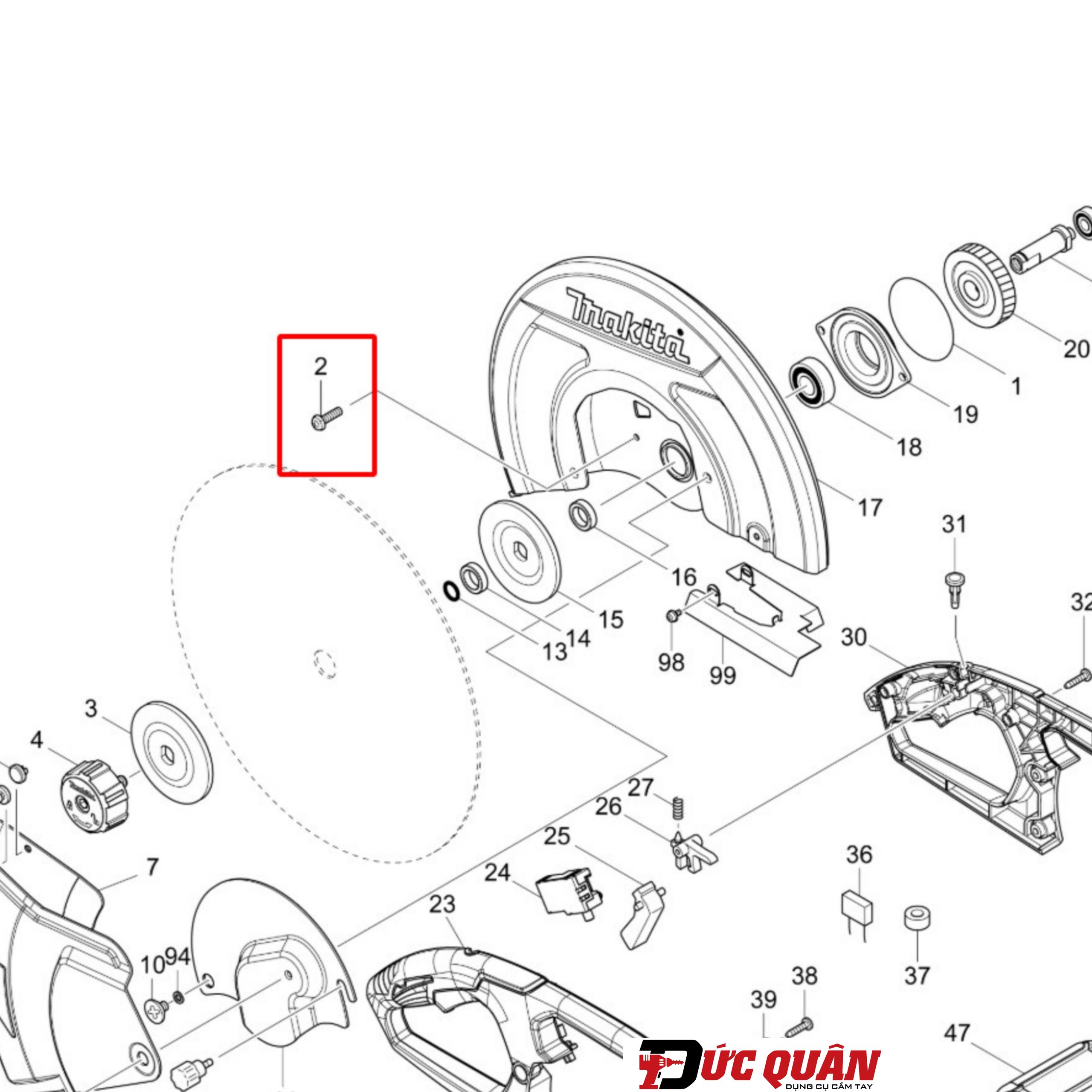 Ốc vít máy cưa Makita LW1400 265122-5