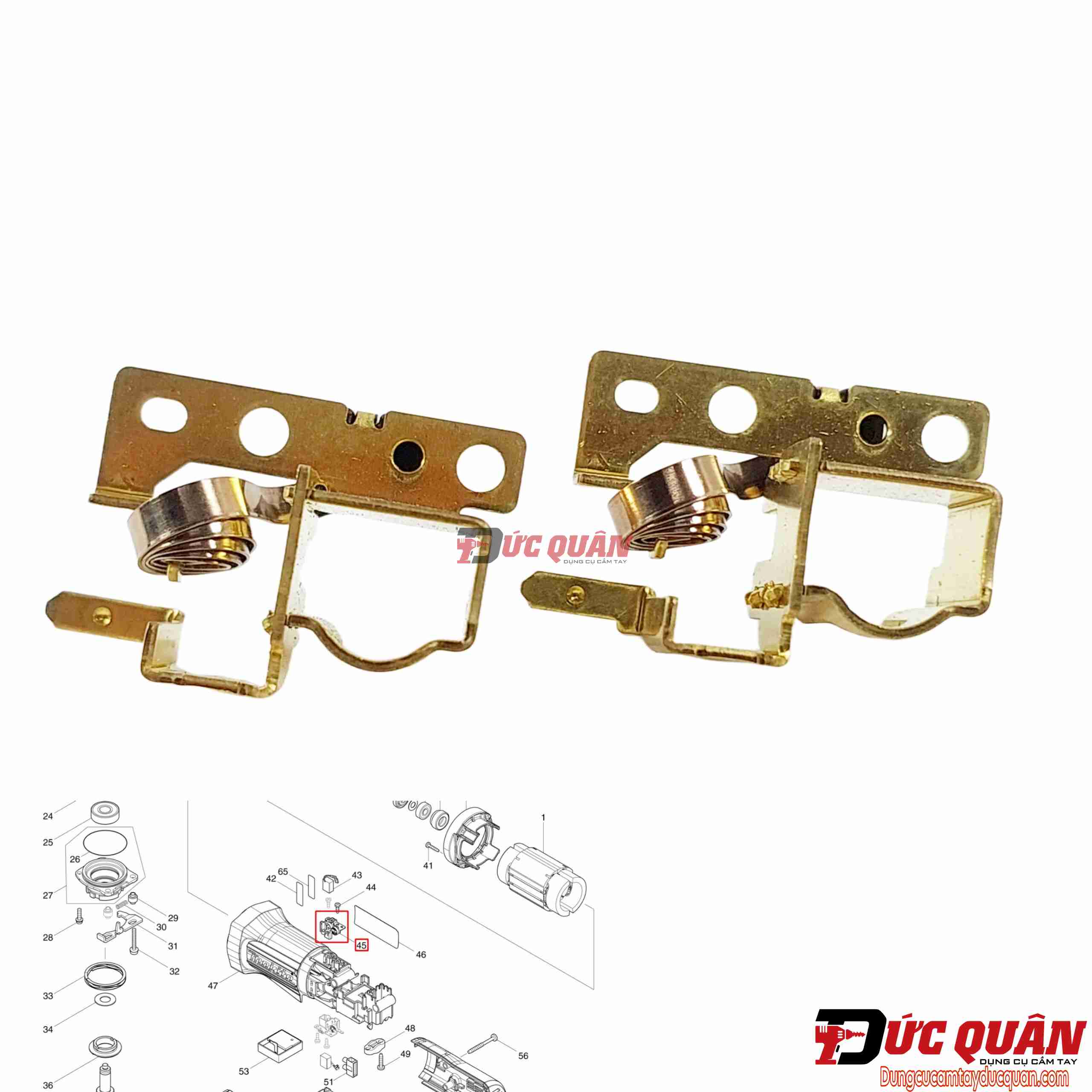 Ổ than máy mài góc Makita GA4050/ GA4050R/ GA4051/ GA5050/ GA5051 643541-9