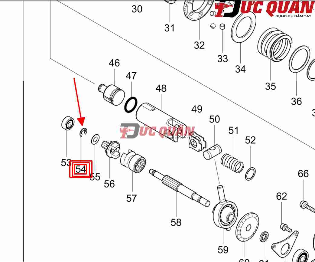 Vòng gài chử C máy DHR242/ HR244/ HR2631/ HR2630/ HR2611 Makita 257336-0