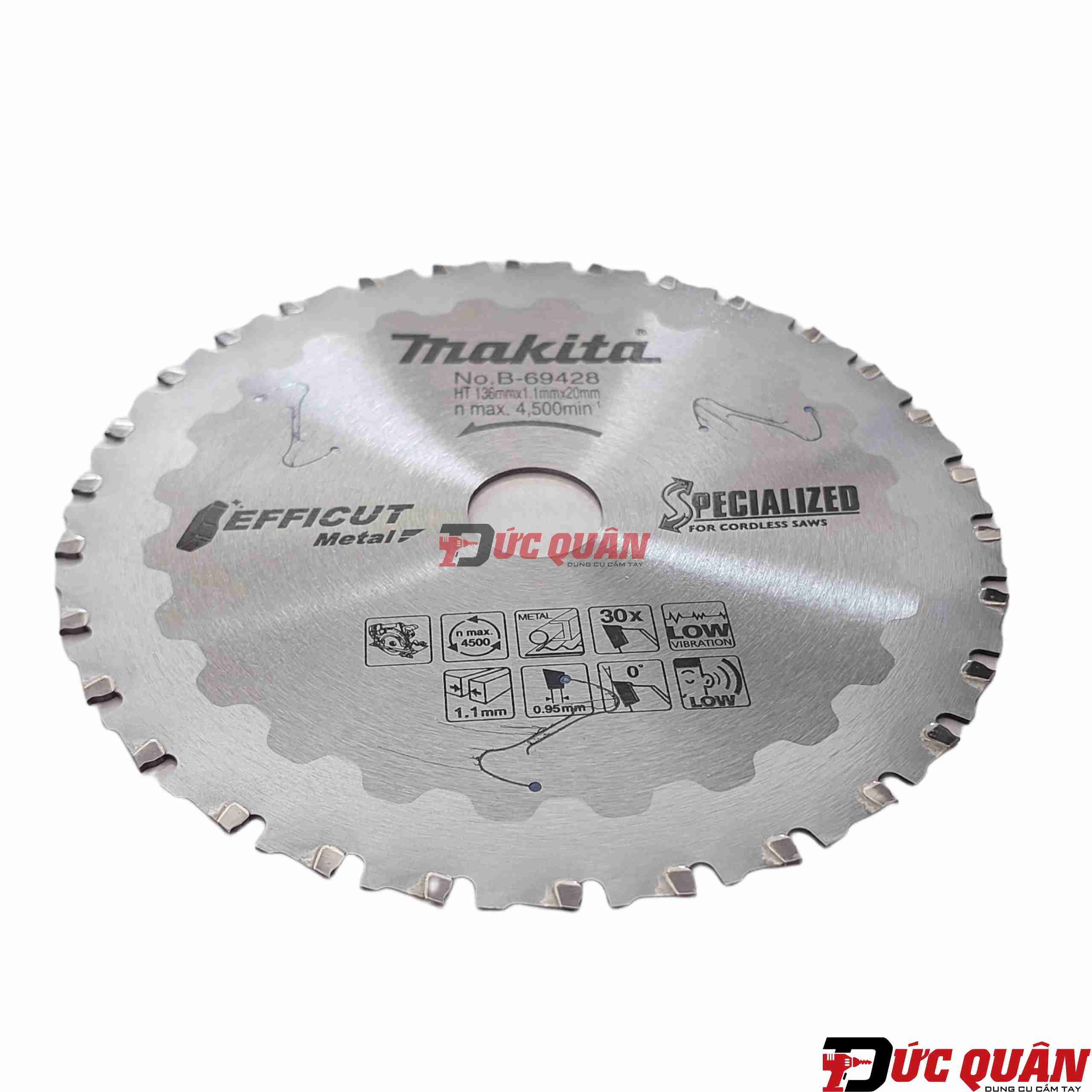 Lưỡi cắt sắt hợp kim Efficut 30 răng 136x1.1x20mm Makita B-69428
