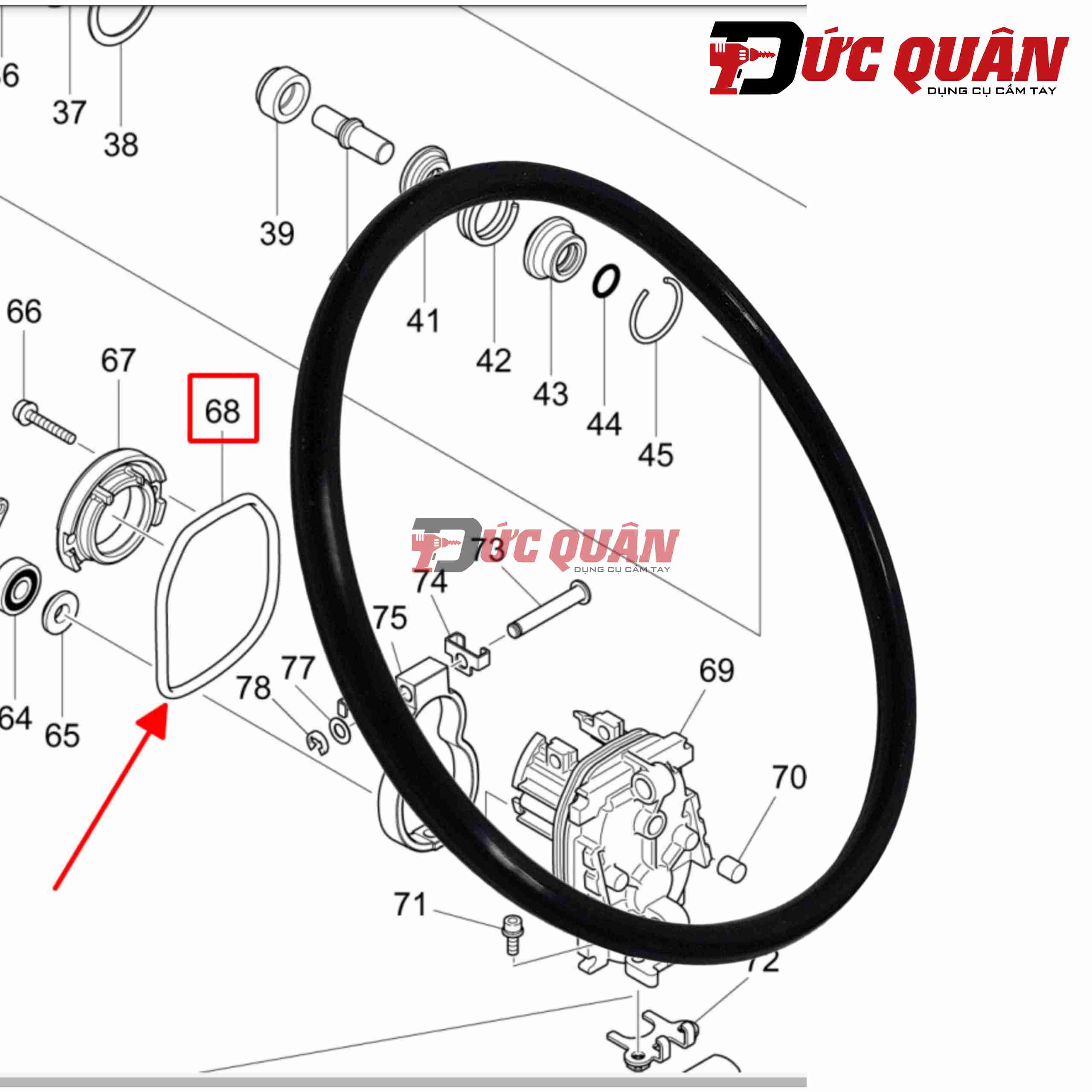 Vòng đẹm cao su DHR242/ HR244 Makita 213767-3