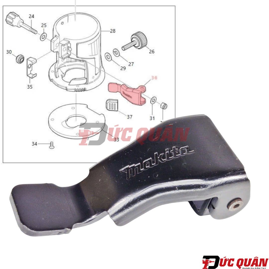 Cần khóa đế máy phay Makita 163524-8