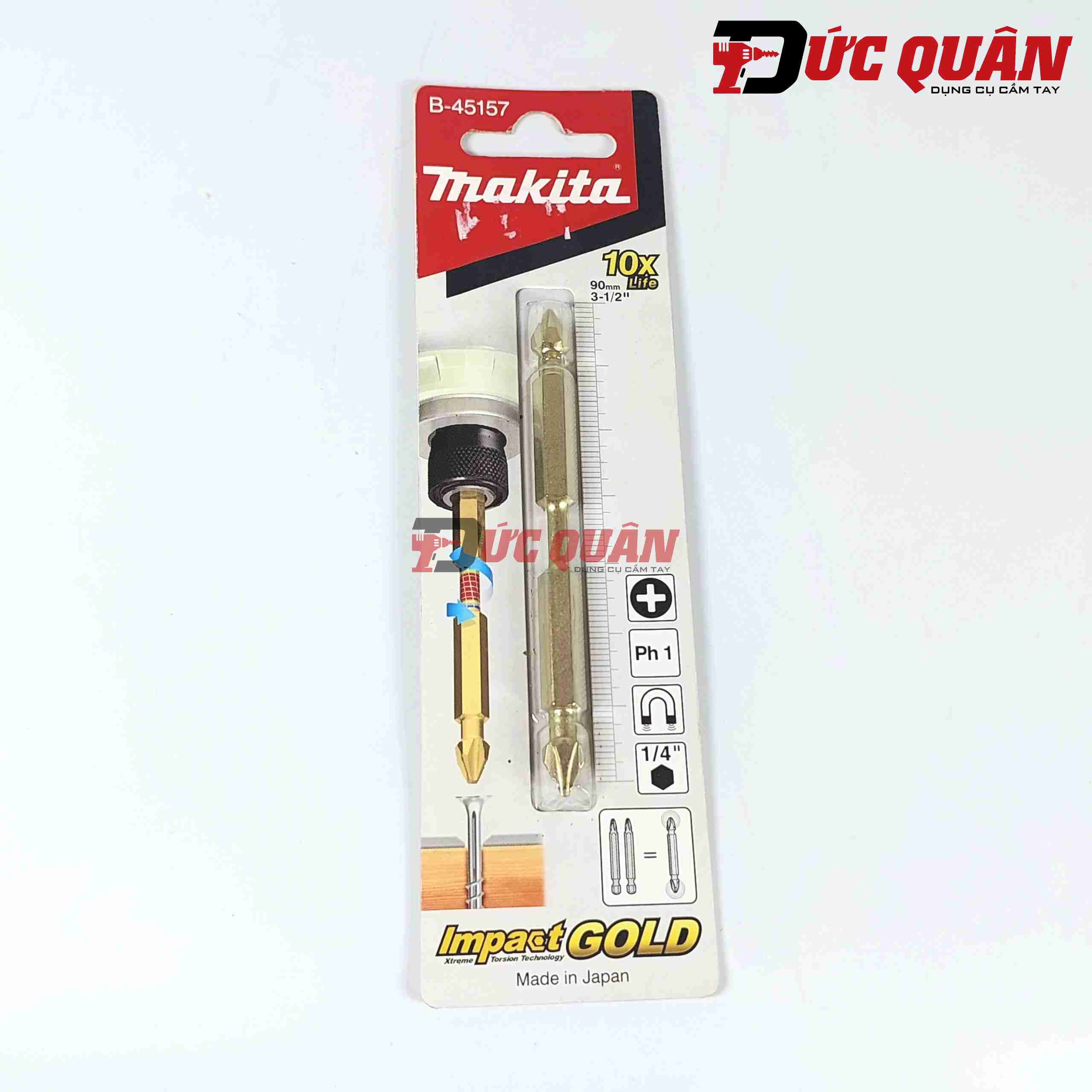 Mũi bắt vít 2 đầu PH1x90mm Impact Gold Makita B-45157 (1 mũi)