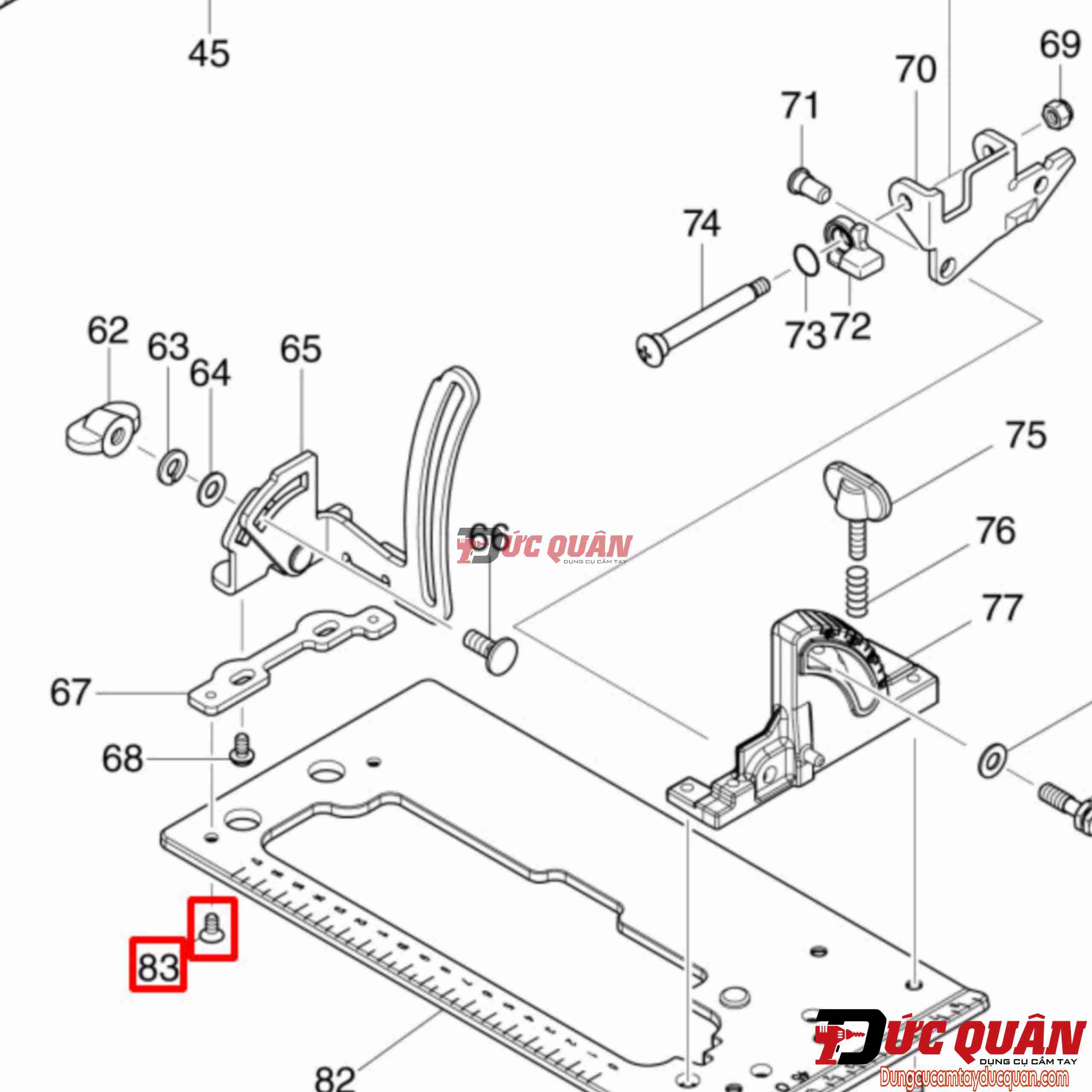 Ốc đế ( M4x8mm ) máy Makita DHS661 265085-5 ( 1 cái )
