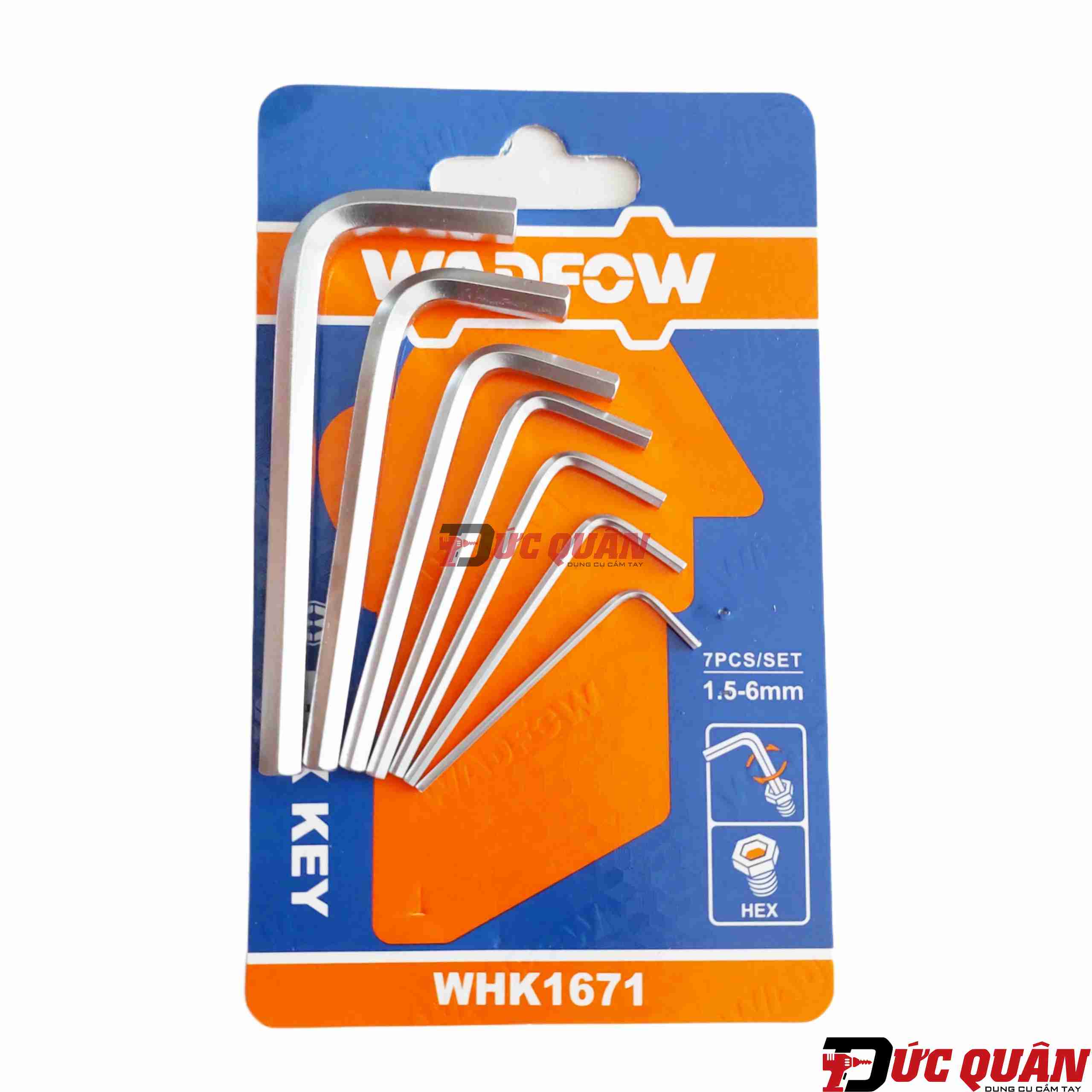 Bộ 7 cái lục giác ( 1.5 đến 6mm ) WADFOW