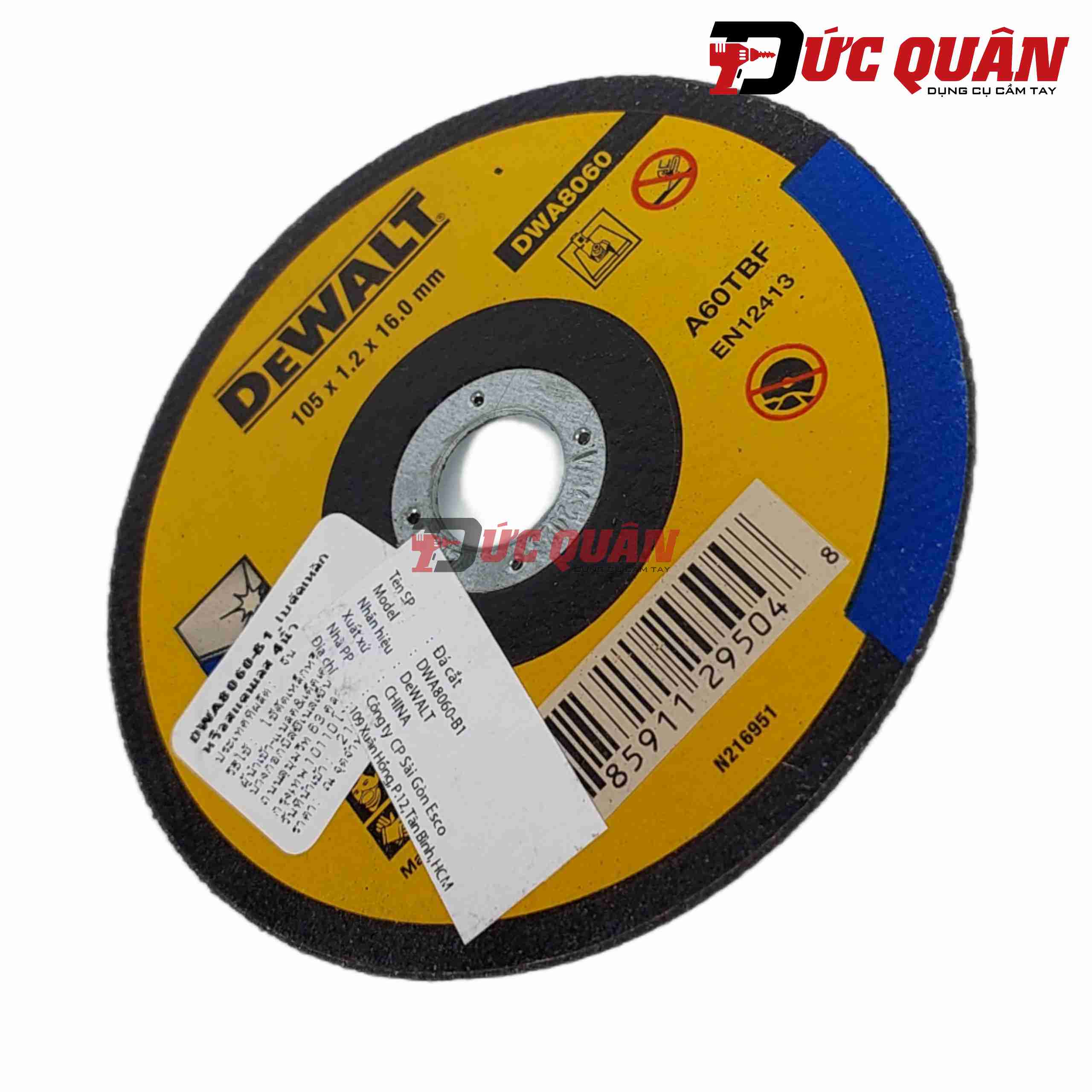 Đá cắt Inox 105x1.2x16mm T1 Dewalt DWA8060