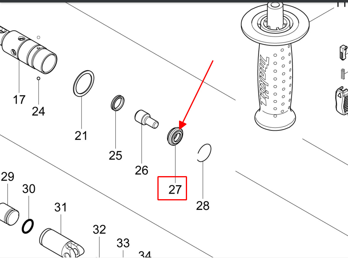 Vòng đệm 10 máy khoan bê tông, DHR171, HR166, HR140, MAKITA 326842-7