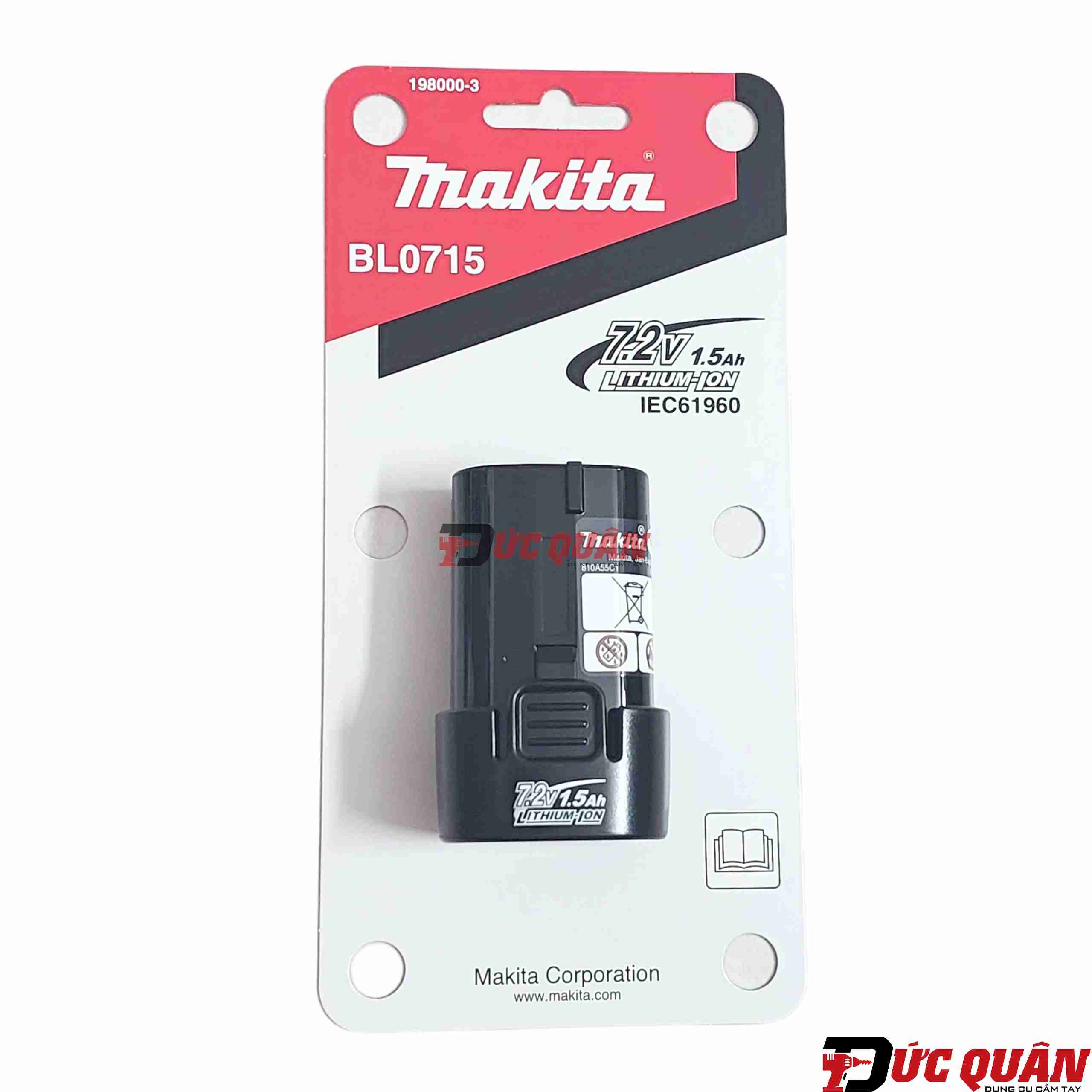 Pin BL0715 Li-Ion/7.2V/1.5Ah Makita 198000-3