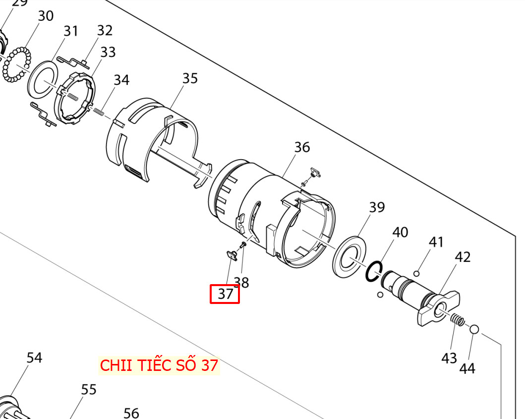 Chốt dẫn hướng máy bắn vít MAKITA DTP141/DTP131/XPT141