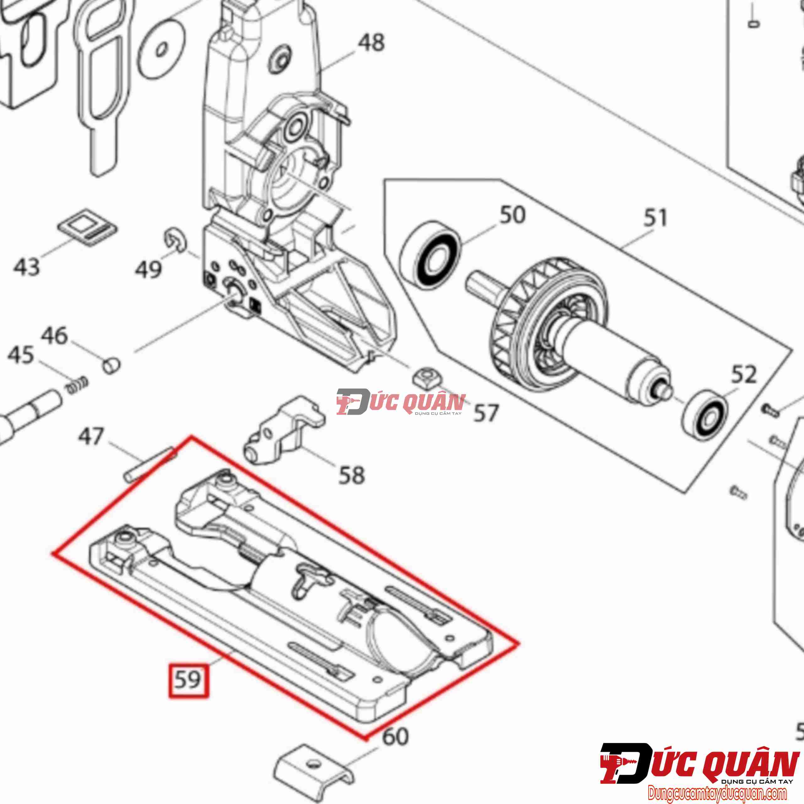 Đế nhôm máy cưa long Makita DJV182/ JV181D 319016-7