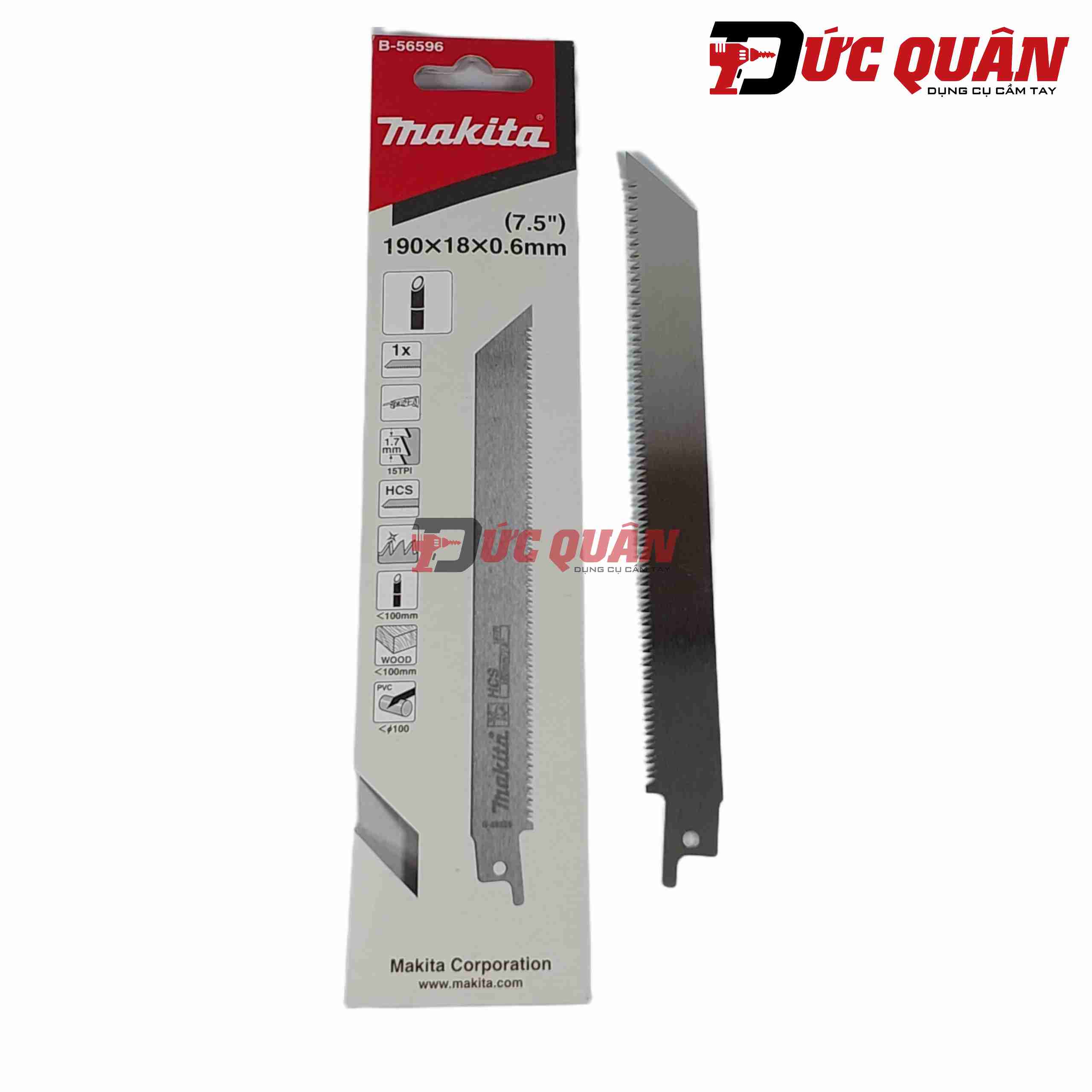 Chia sẻ Lưỡi cưa kiếm cắt ống tre 190x0.6x18mm Makita B-56596