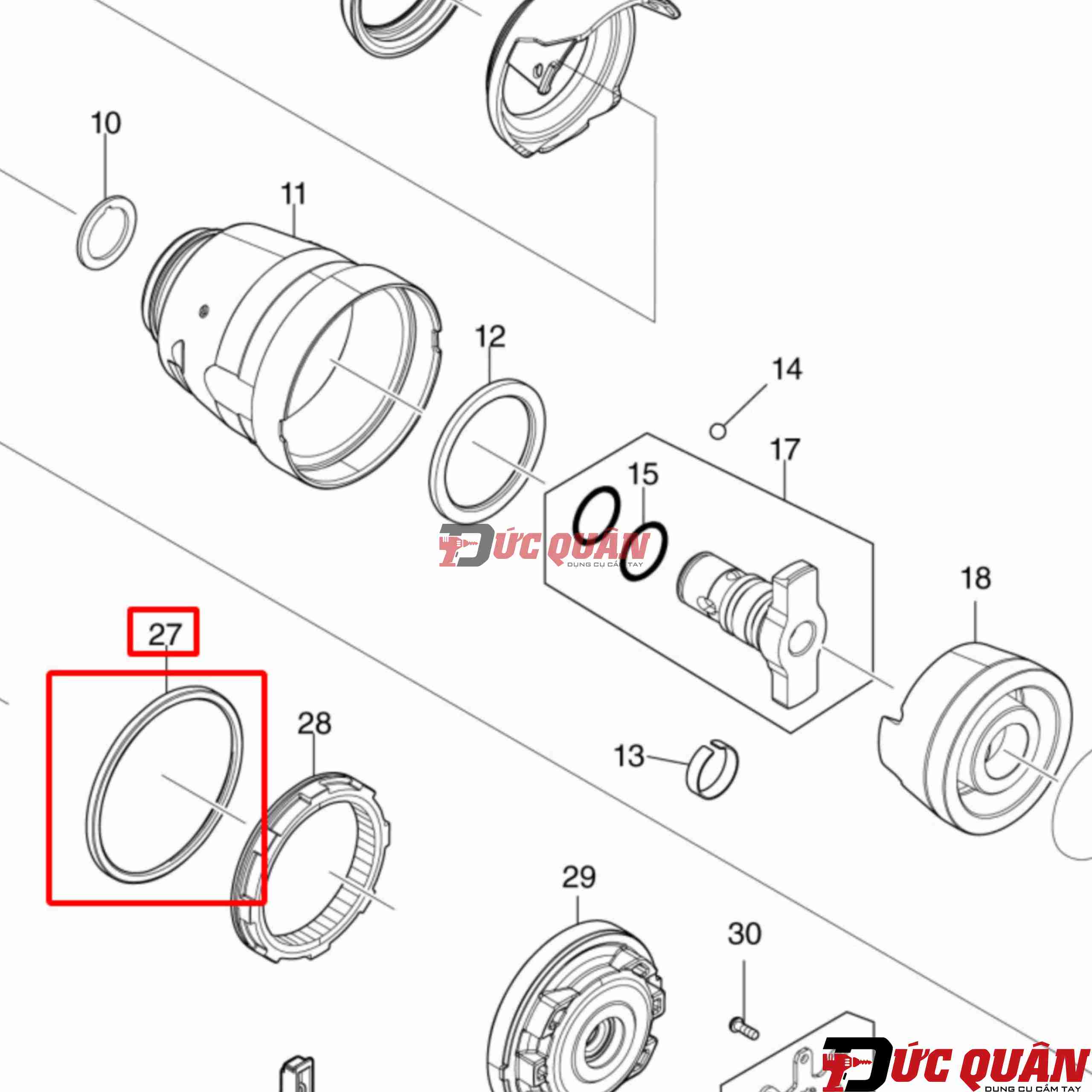 Vòng đệm cao su máy Makita DTD172/ TD172