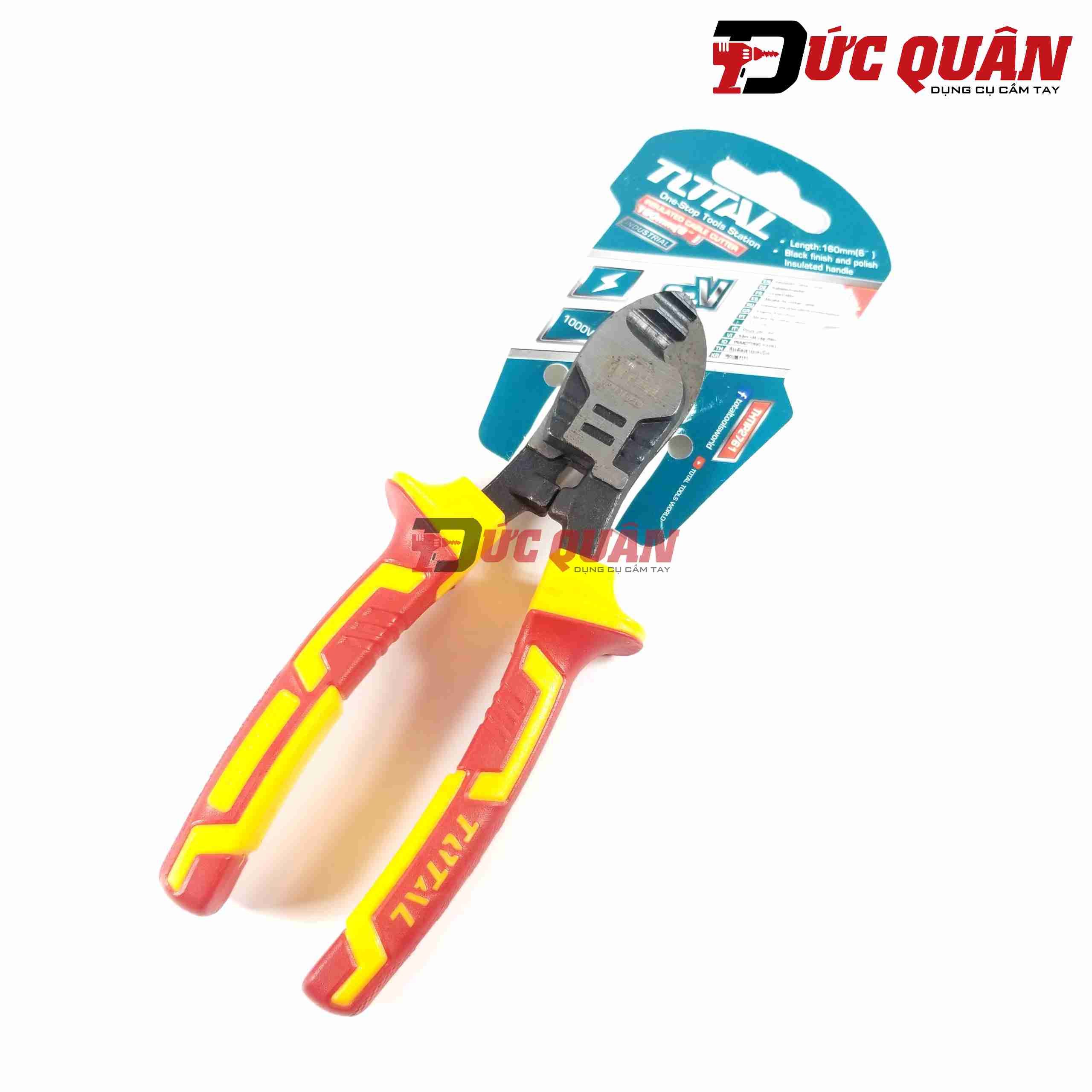 Kìm cắt cáp cách điện 1000v dài 160mm Total THTIP2761
