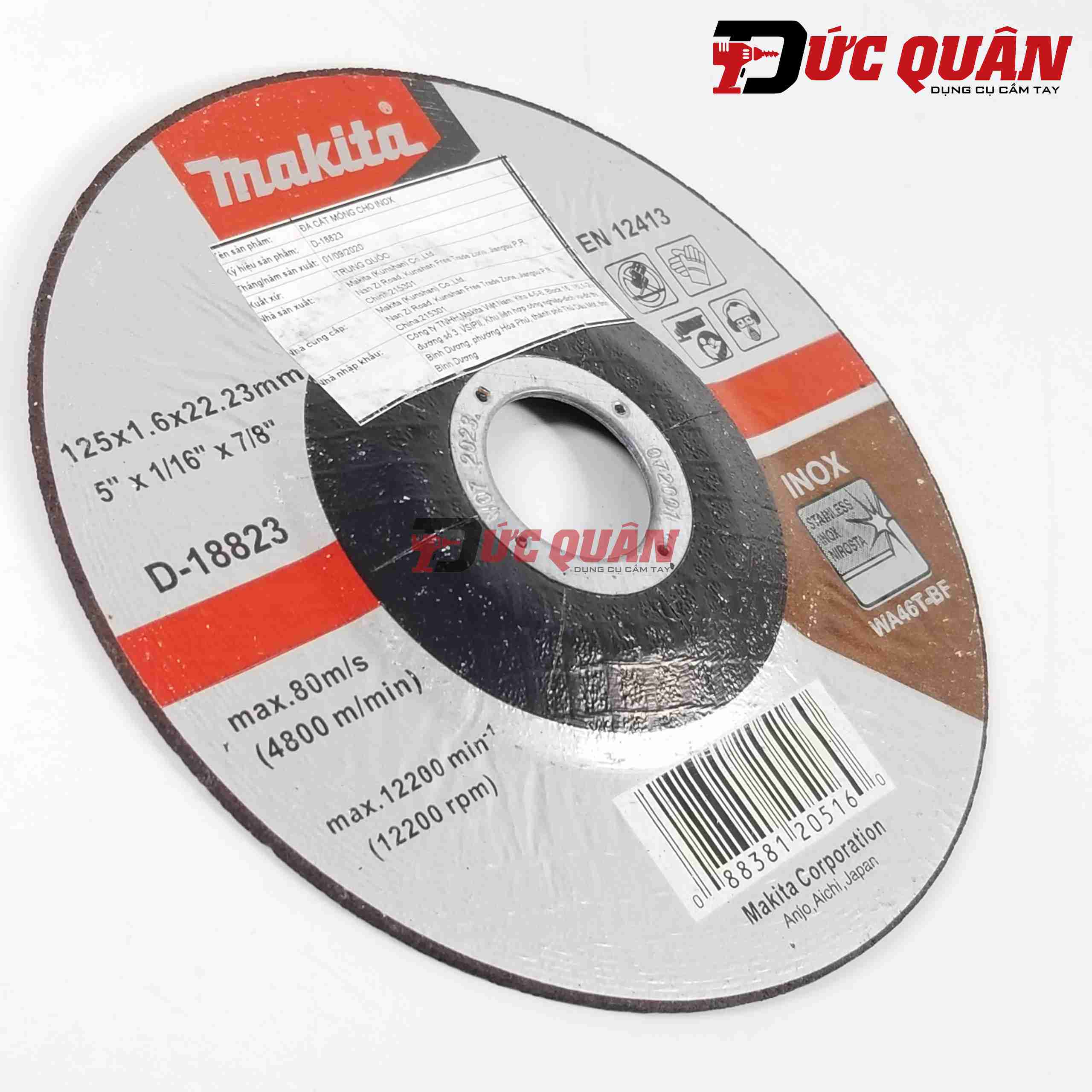 Đá cắt inox ( 125×1.6×22.23mm ) Makita D-18823