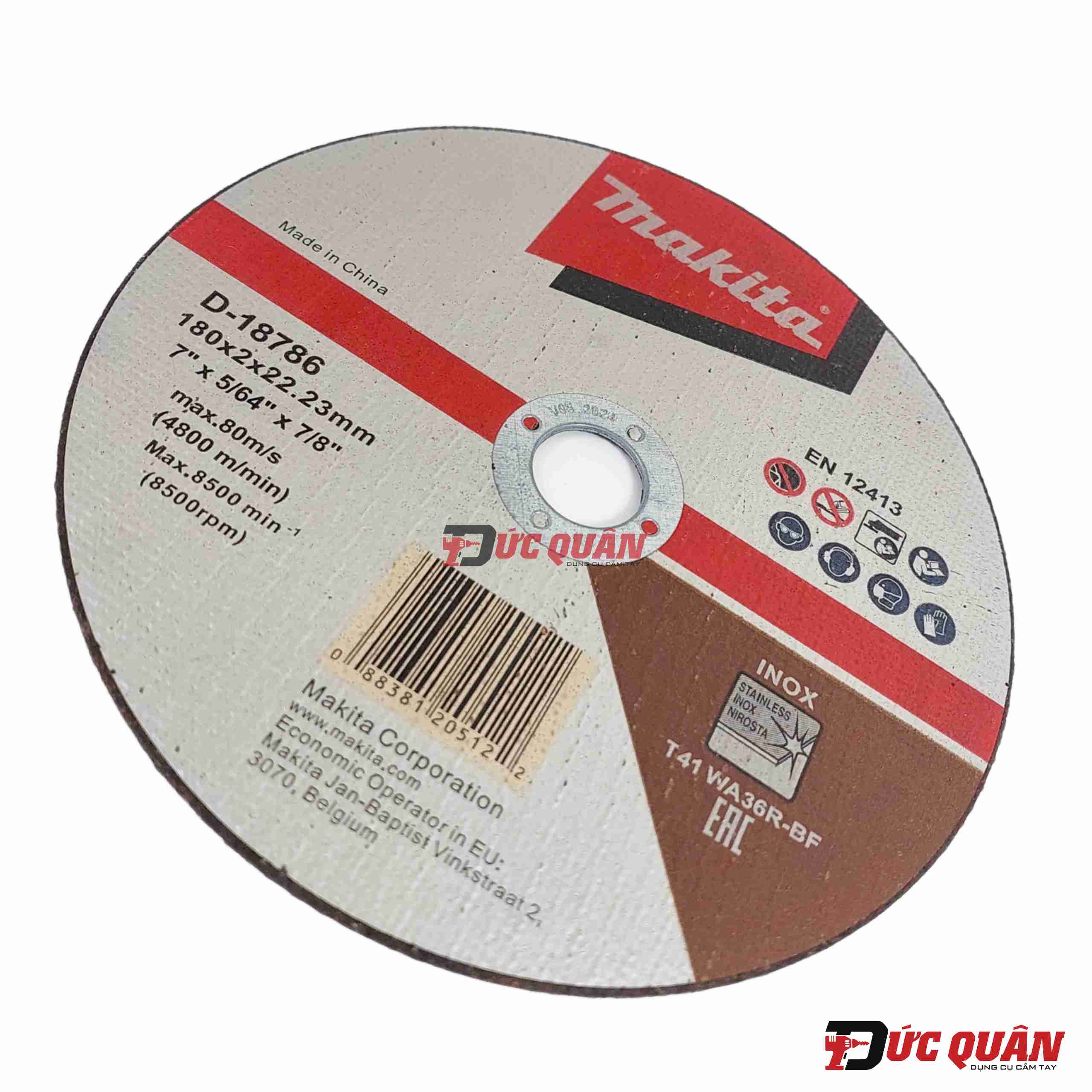 Đá cắt inox ( 180x2x22.23mm ) Makita D-18786