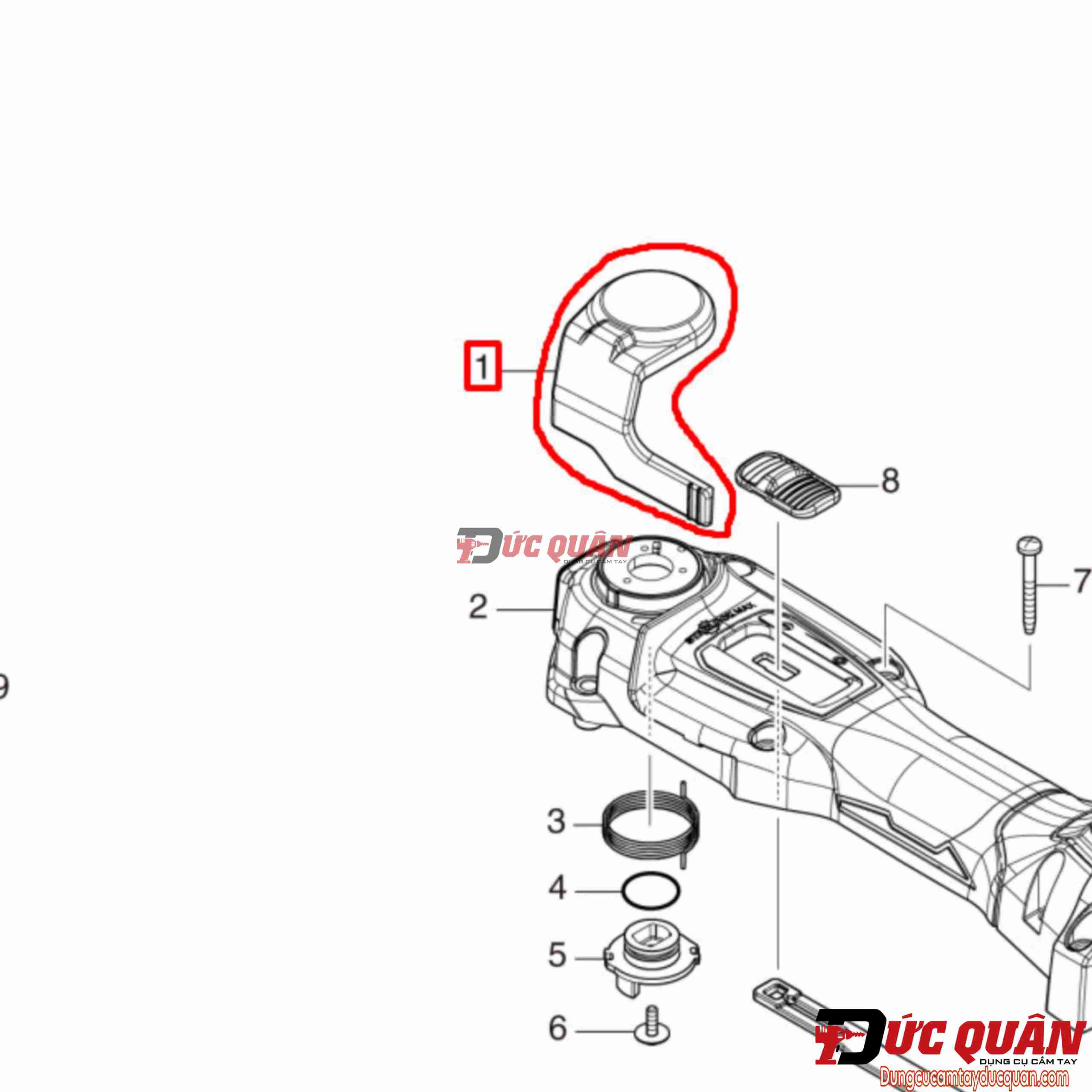 Cần gạt khóa lưỡi cắt cắt đa năng Makita DTM52/ XMT04 140Y95-2