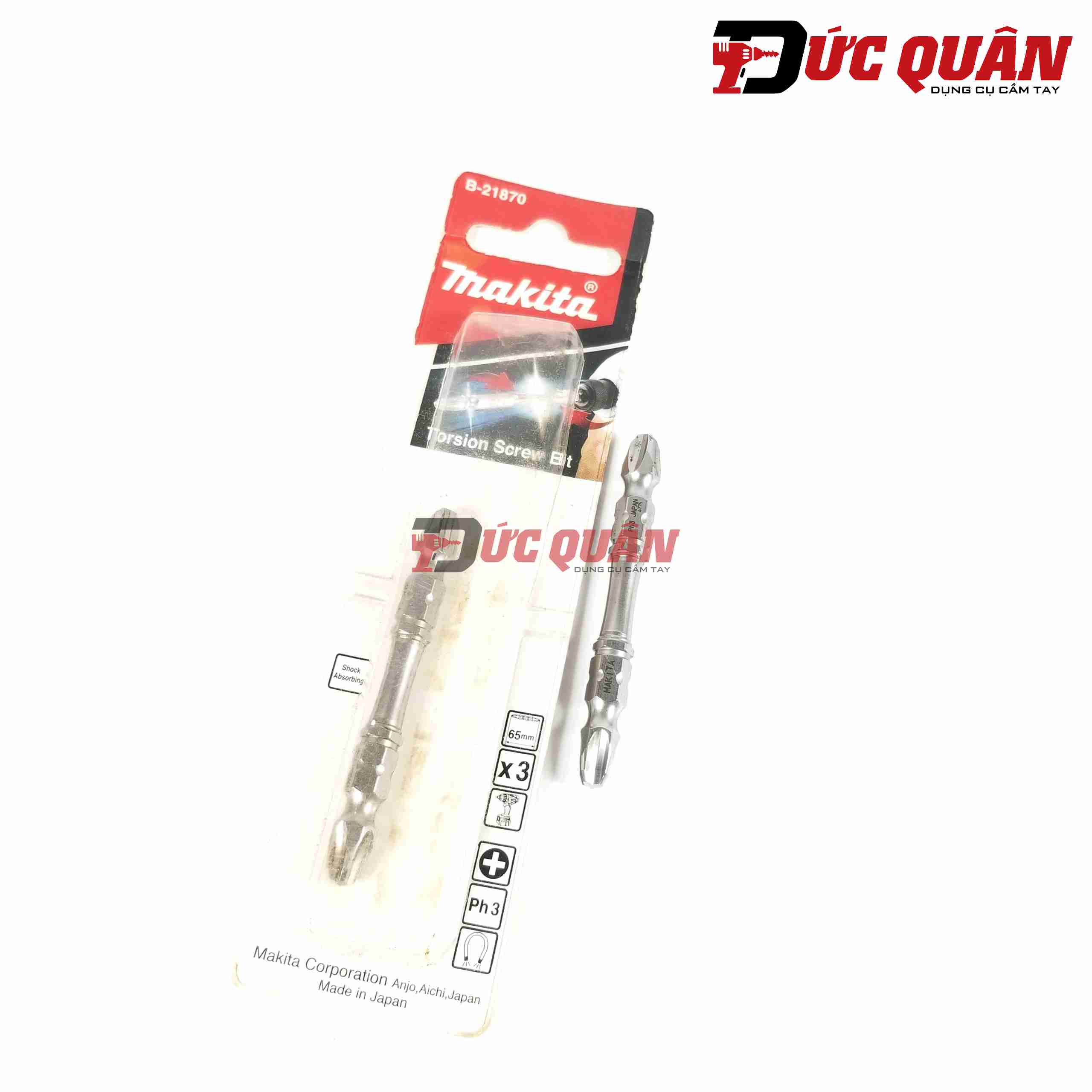 Mũi vít 2 đầu PH3x65mm Makita B-21870 ( 1 cái )