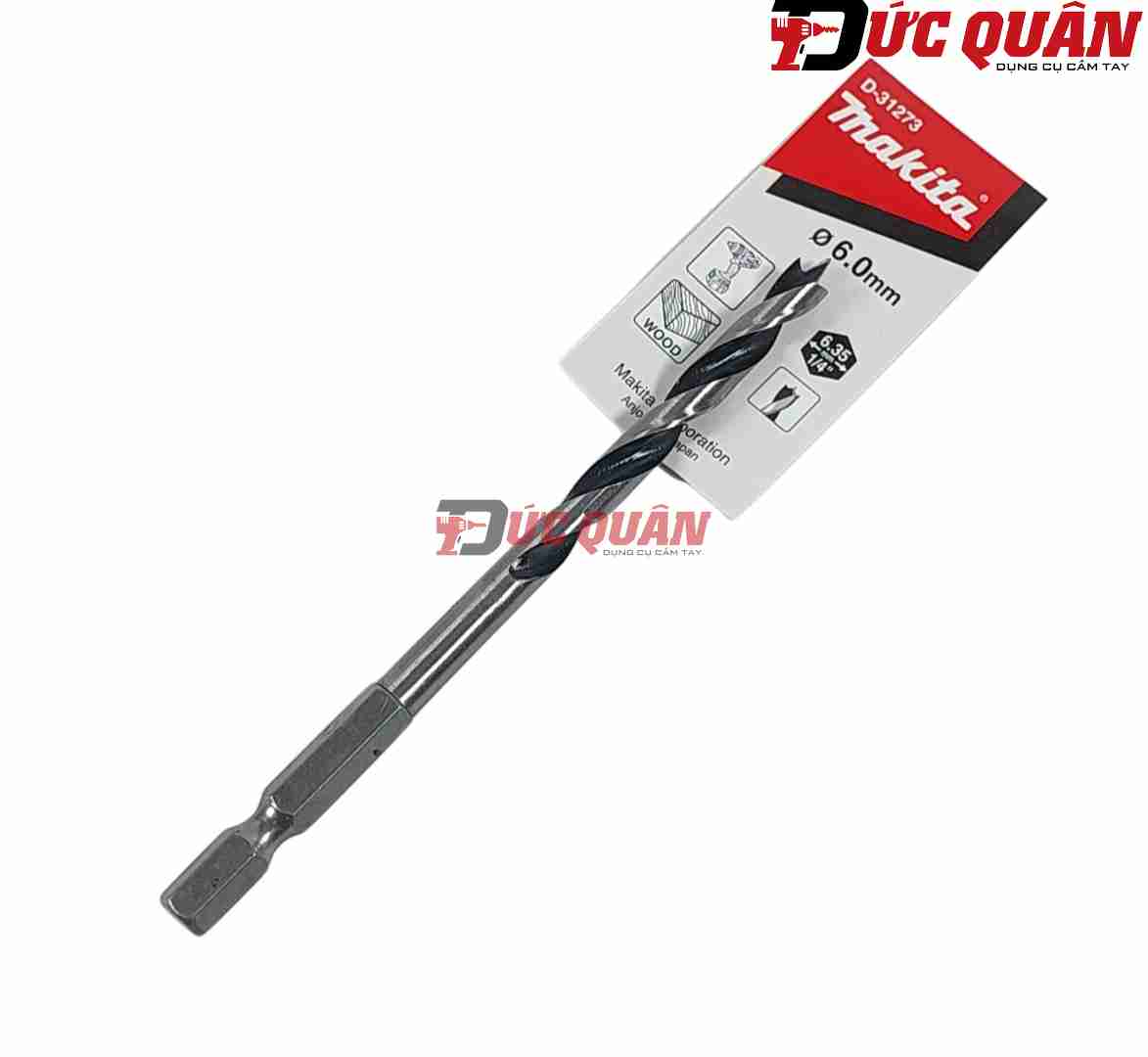 Mũi khoan gỗ đầu đinh nhọn chân lục giác ( dài 6.35mm ) Makita