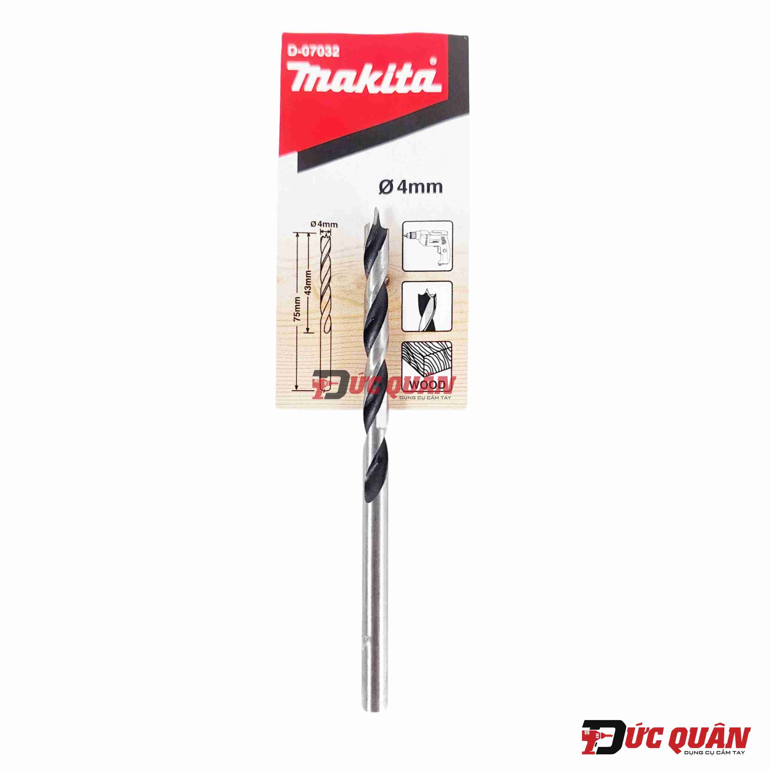 Mũi khoan gỗ chuôi tròn ( 3.0-10mm ) Makita