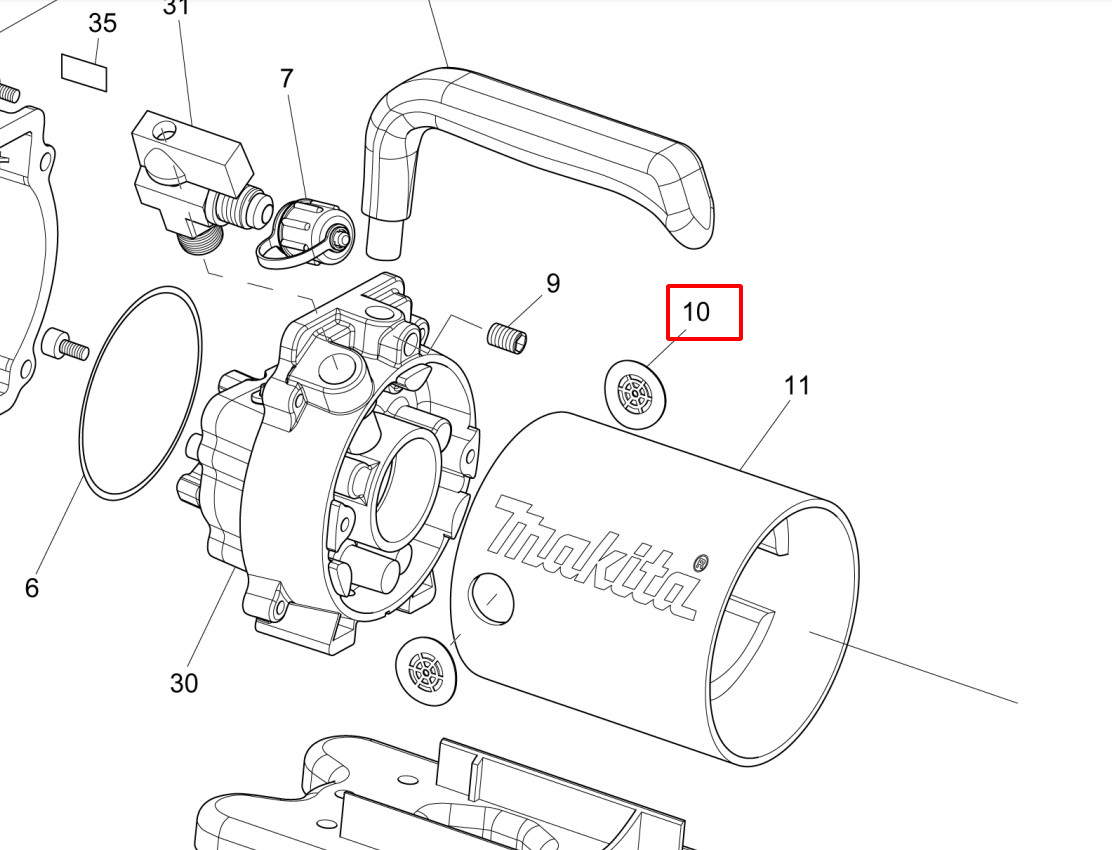 Nấp lổ hút giá máy hút chân không MAKITA DVP180Z