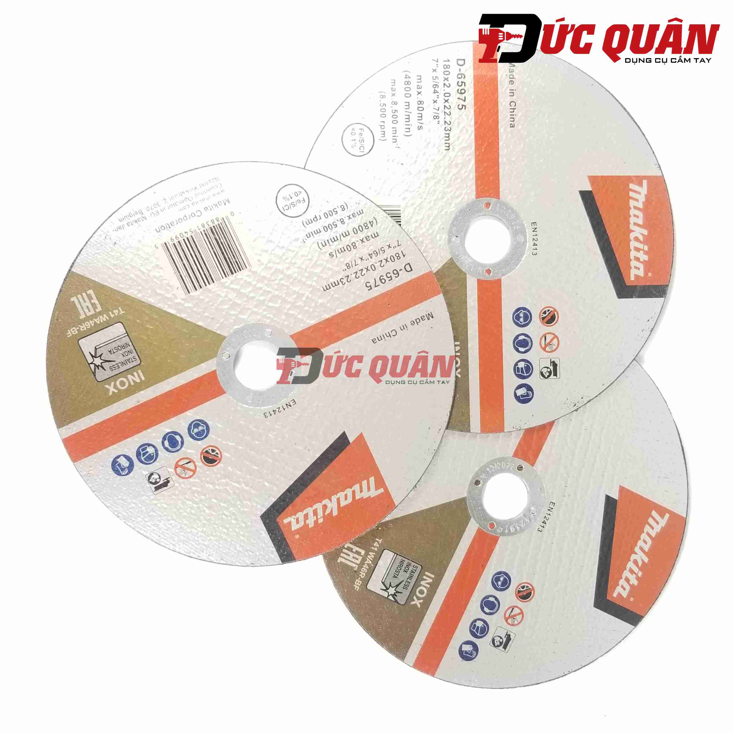 Đá cắt mỏng cho Inox ( 180x2.0x22.23mm ) Makita D-65975