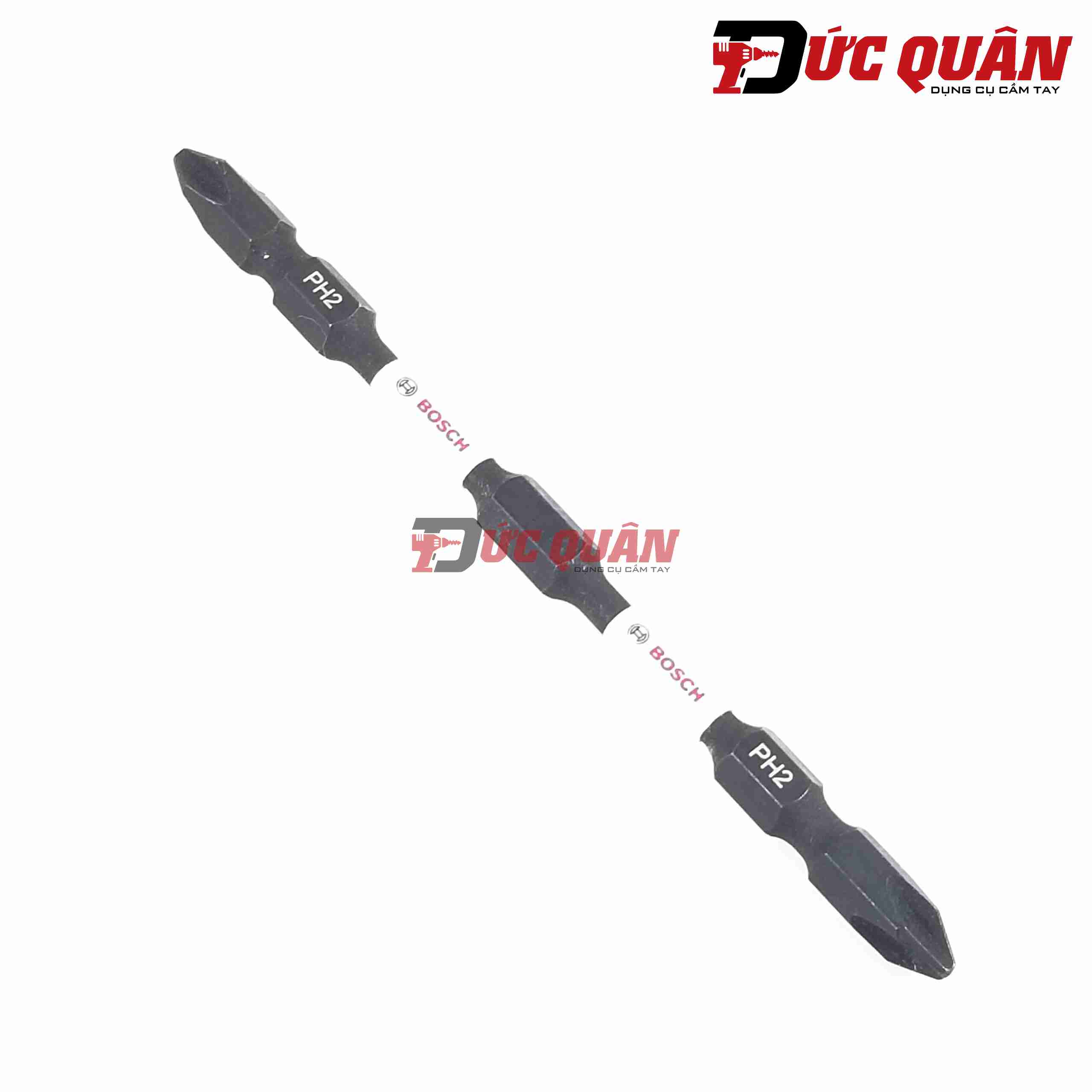 Đầu vít 2 đầu, chuẩn Ph2, chân lục giác 6.35, dài 110mm Bosch 2608522409 ( 1 cái )