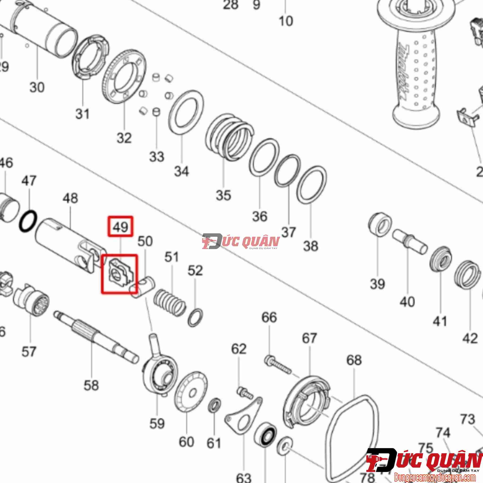 Miếng đệm dẫn hường bít tong máy Makita DHR242/ DHR244 346036-8