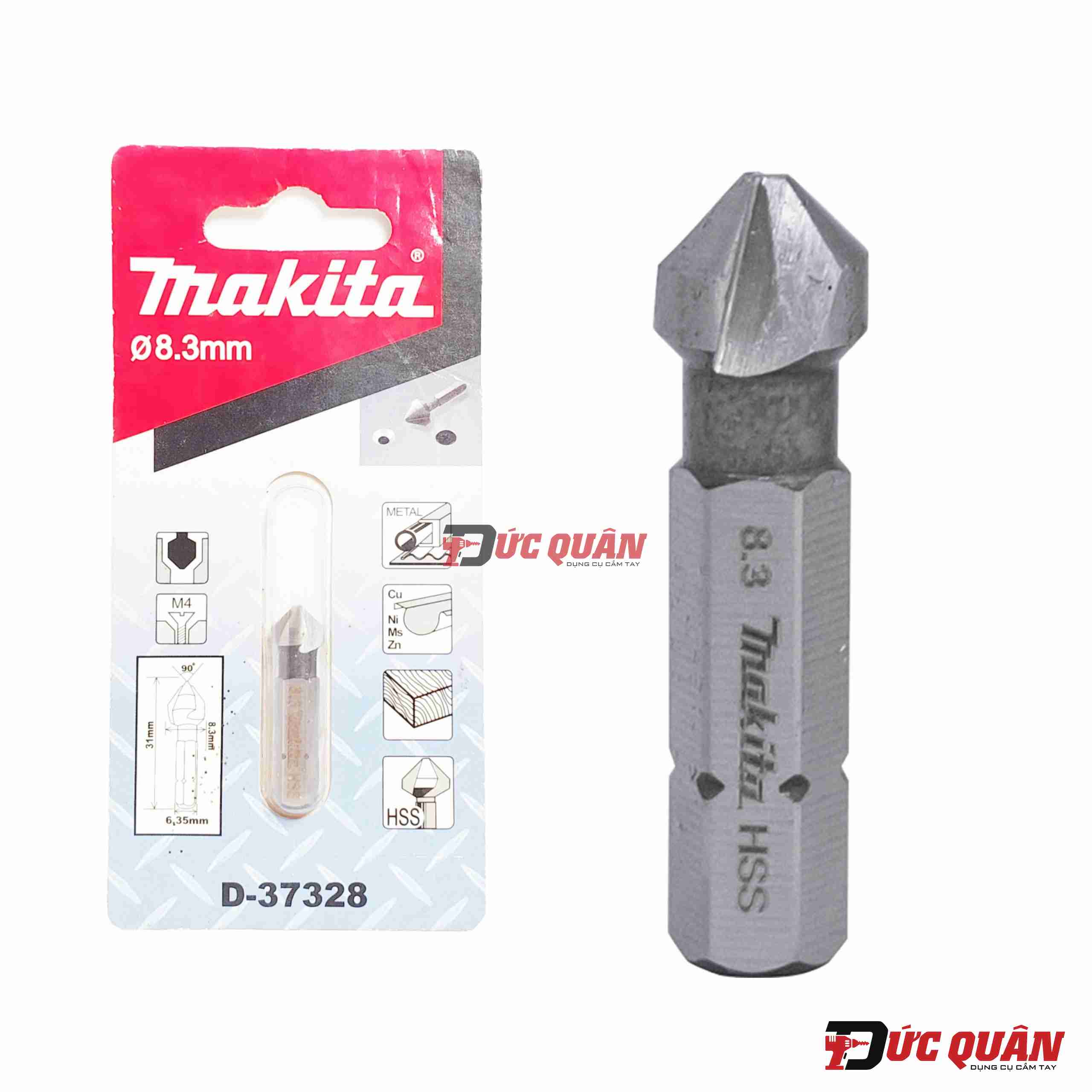 Mũi lã 3 lưỡi cắt thép gió HSS M4 ( 8.3x31mm ) chuôi lục giác Makita D-37328