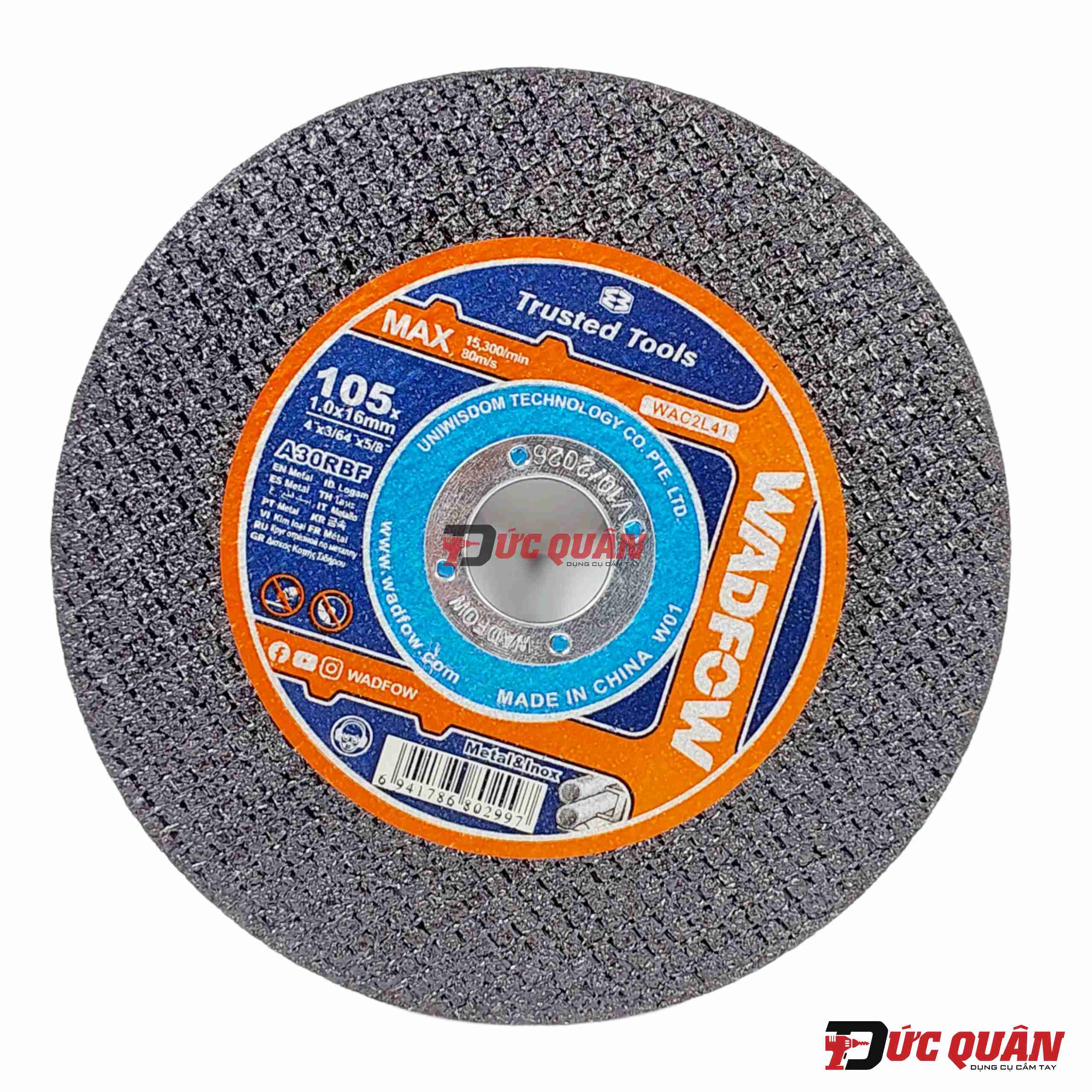 Bộ 15 Đá cắt kim loại, Inox ( 105x1x16mm ) WADFOW