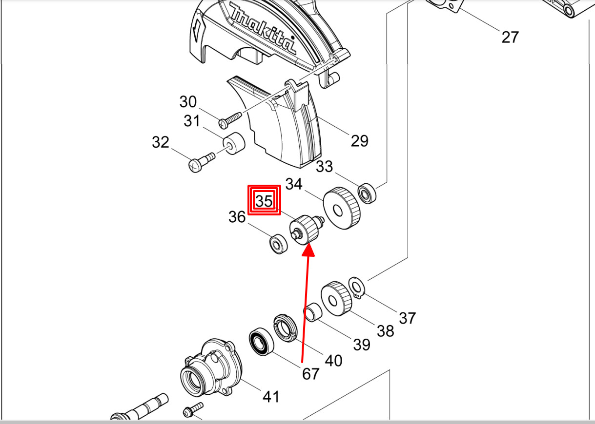 Nhông nhỏ (17) máy cưa đĩa DCS551 Makita 227807-1