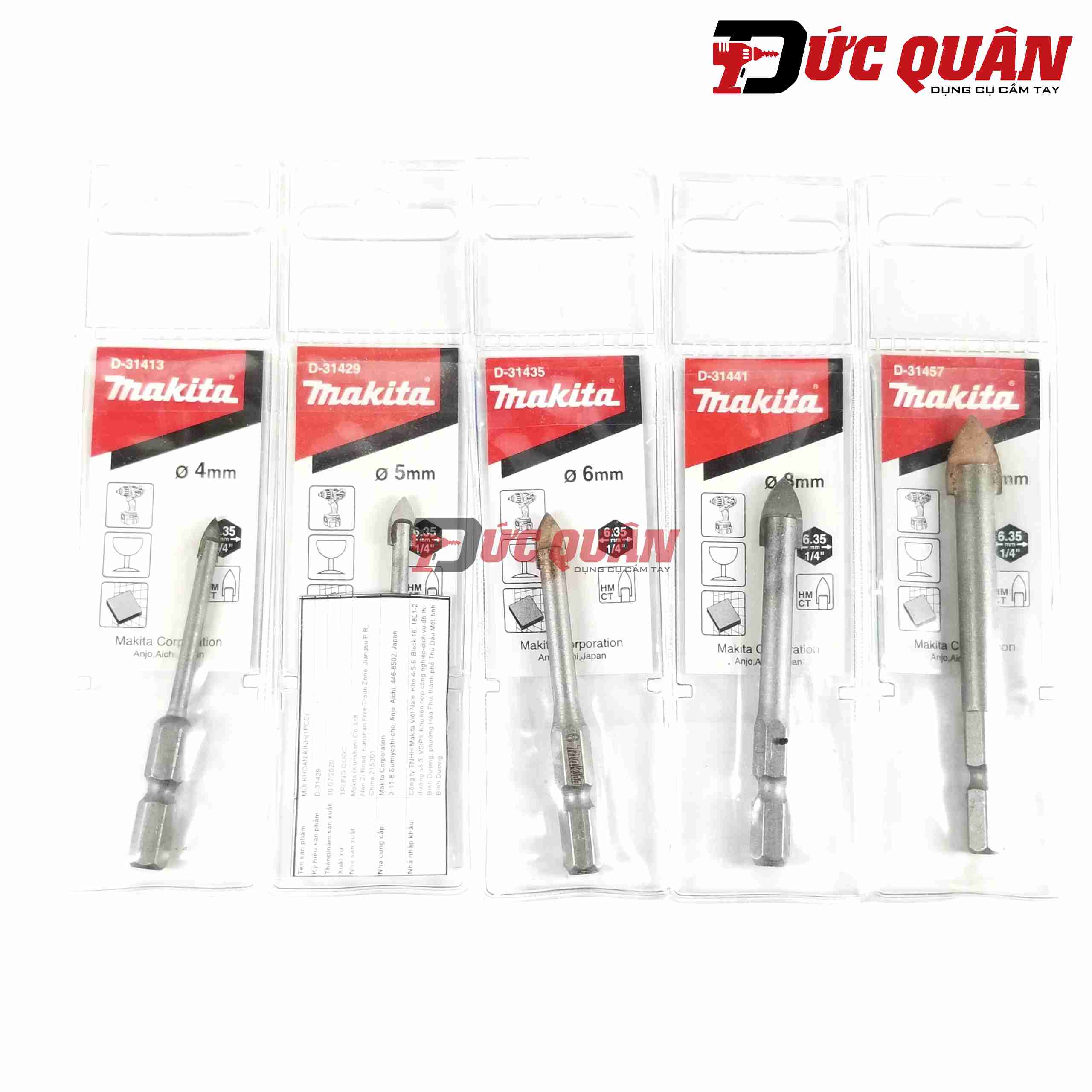 Mũi khoan gạch men, khoan kính, chân lục giác MAKITA